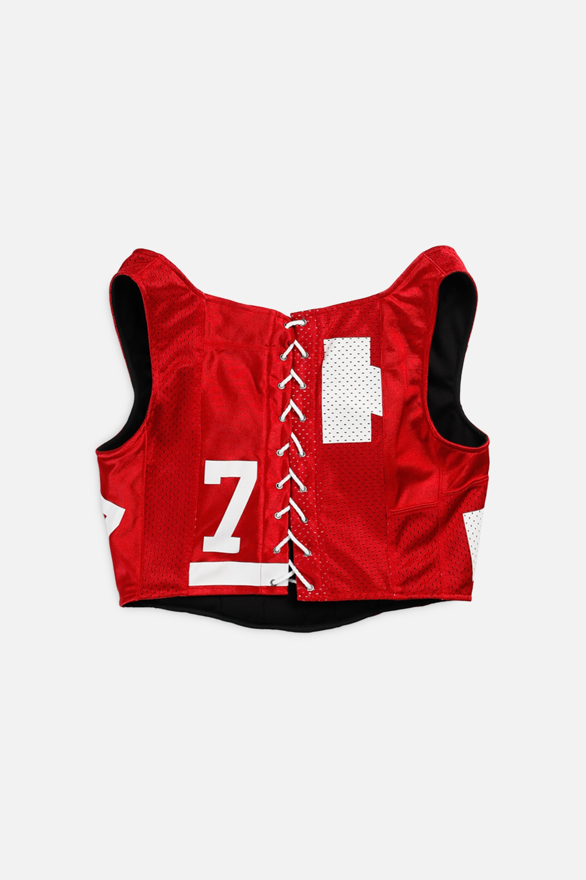 Rework Nebraska Cornhuskers NCAA Corset - L-TOPS-NCAA-L-Frankie Collective Rare Vintage Streetwear Reworks