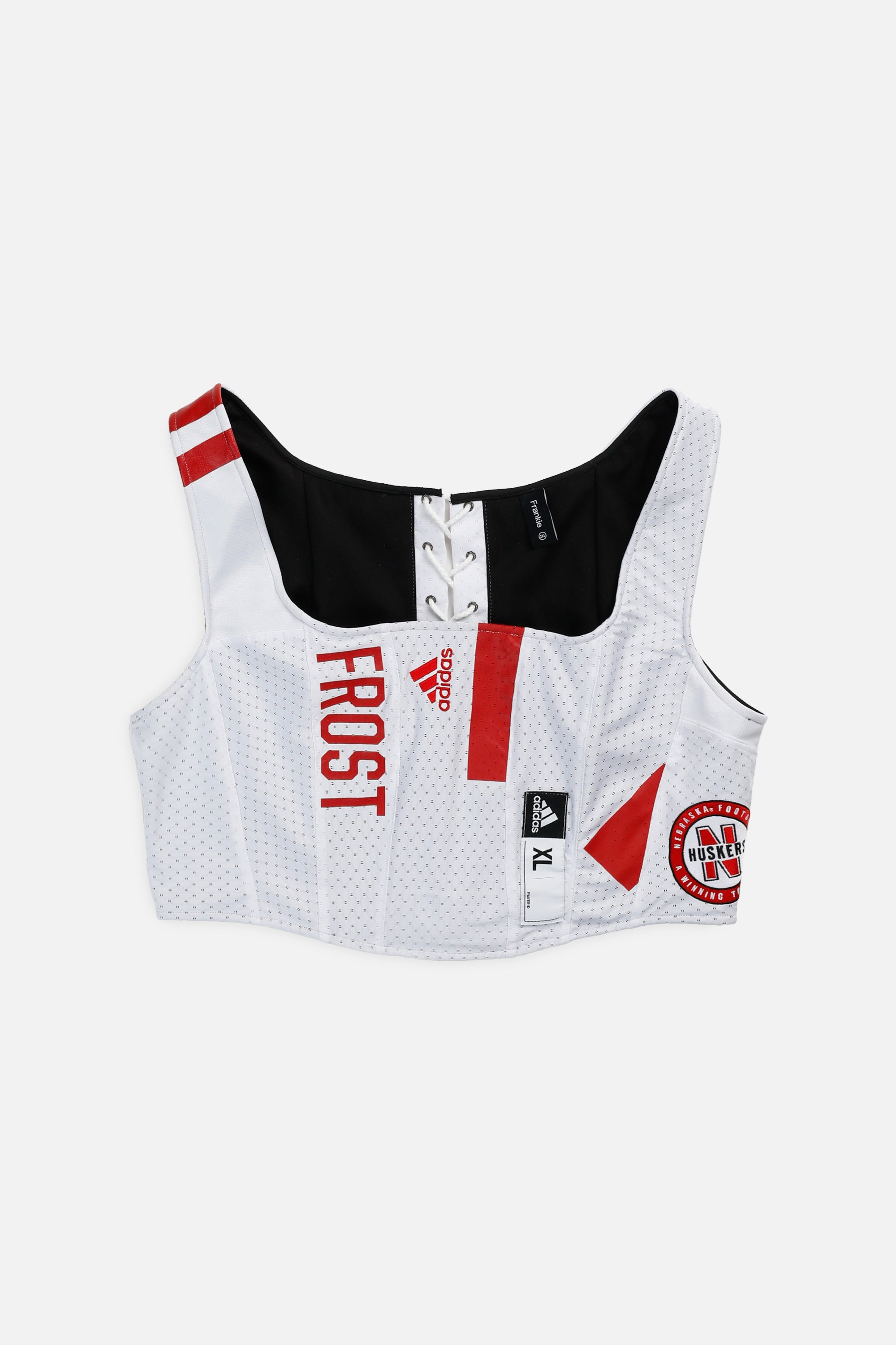 Rework Nebraska Cornhuskers NCAA Corset - XXL-TOPS-NCAA-XXL-Frankie Collective Rare Vintage Streetwear Reworks