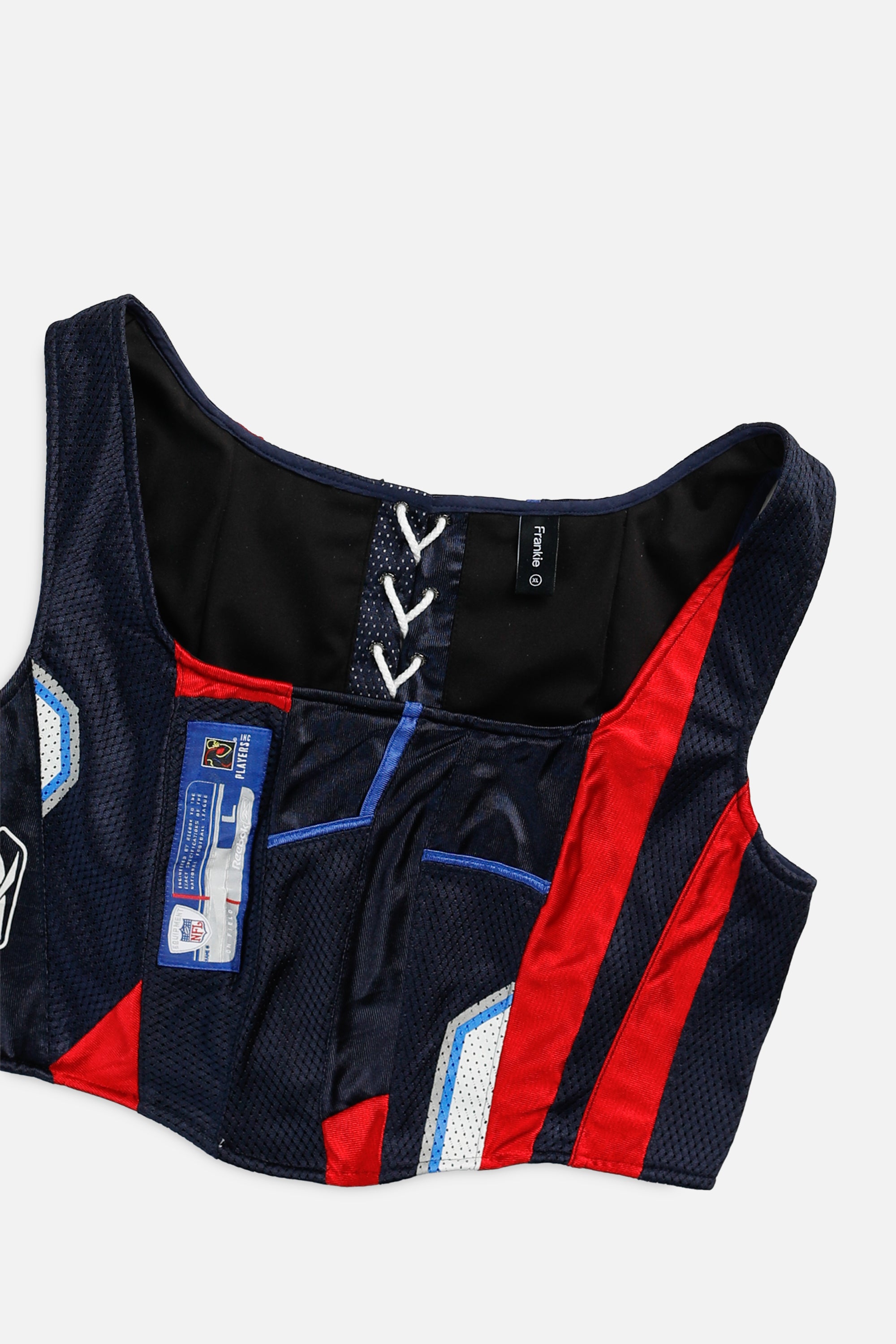 Rework New England Patriots NFL Corset - XL-TOPS-NFL-XL-Frankie Collective Rare Vintage Streetwear Reworks