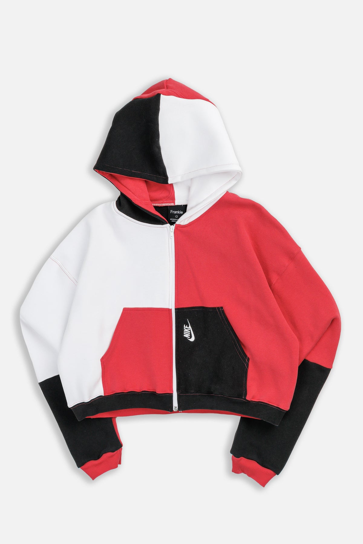 Rework Nike Crop Zip Hoodie - L-SWEATERS-Nike-L-Frankie Collective Rare Vintage Streetwear Reworks