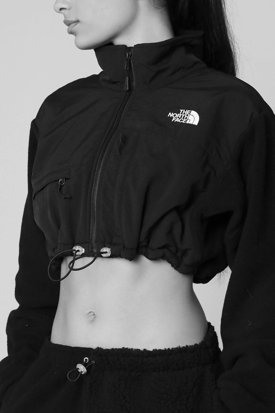 Rework North Face Crop Fleece Jacket - L-SWEATERS-North Face-Frankie Collective Rare Vintage Streetwear Reworks