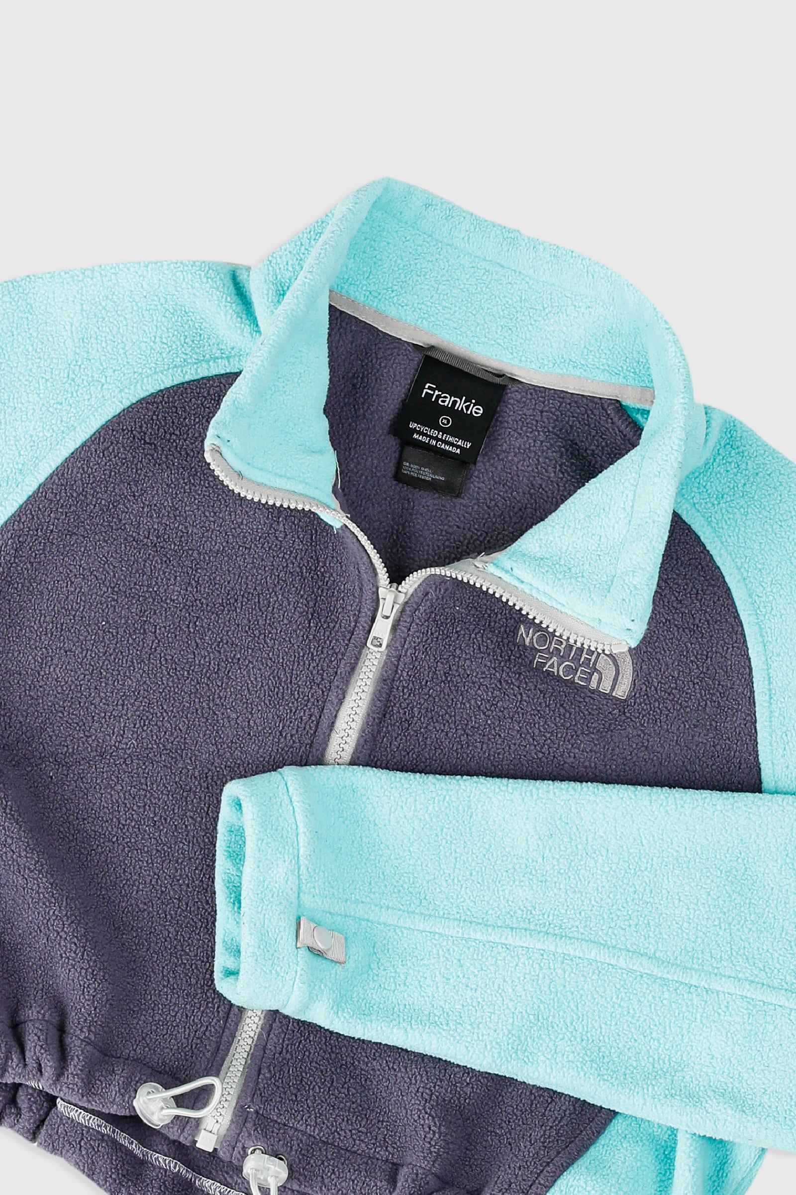 Rework North Face Crop Fleece Jacket - XL-SWEATERS-North Face-Frankie Collective Rare Vintage Streetwear Reworks