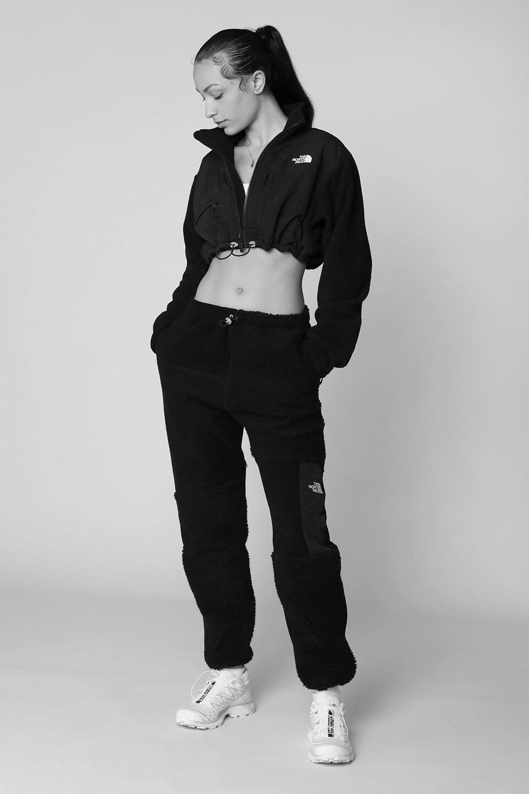 Rework North Face Crop Fleece Jacket - XS-SWEATERS-North Face-XS-Frankie Collective Rare Vintage Streetwear Reworks