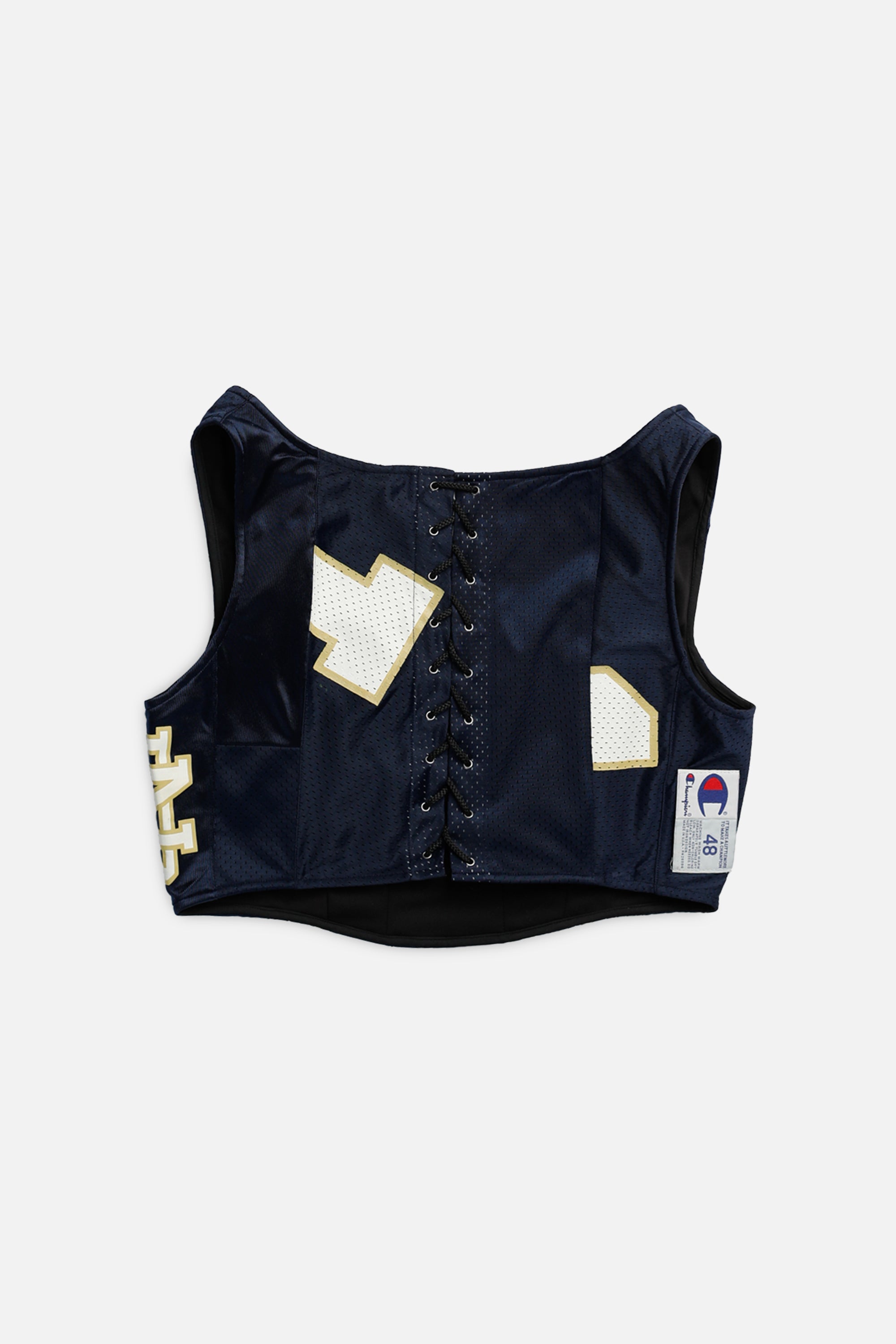 Rework Notre Dame Fighting Irish NCAA Corset - XXL-TOPS-NCAA-XXL-Frankie Collective Rare Vintage Streetwear Reworks