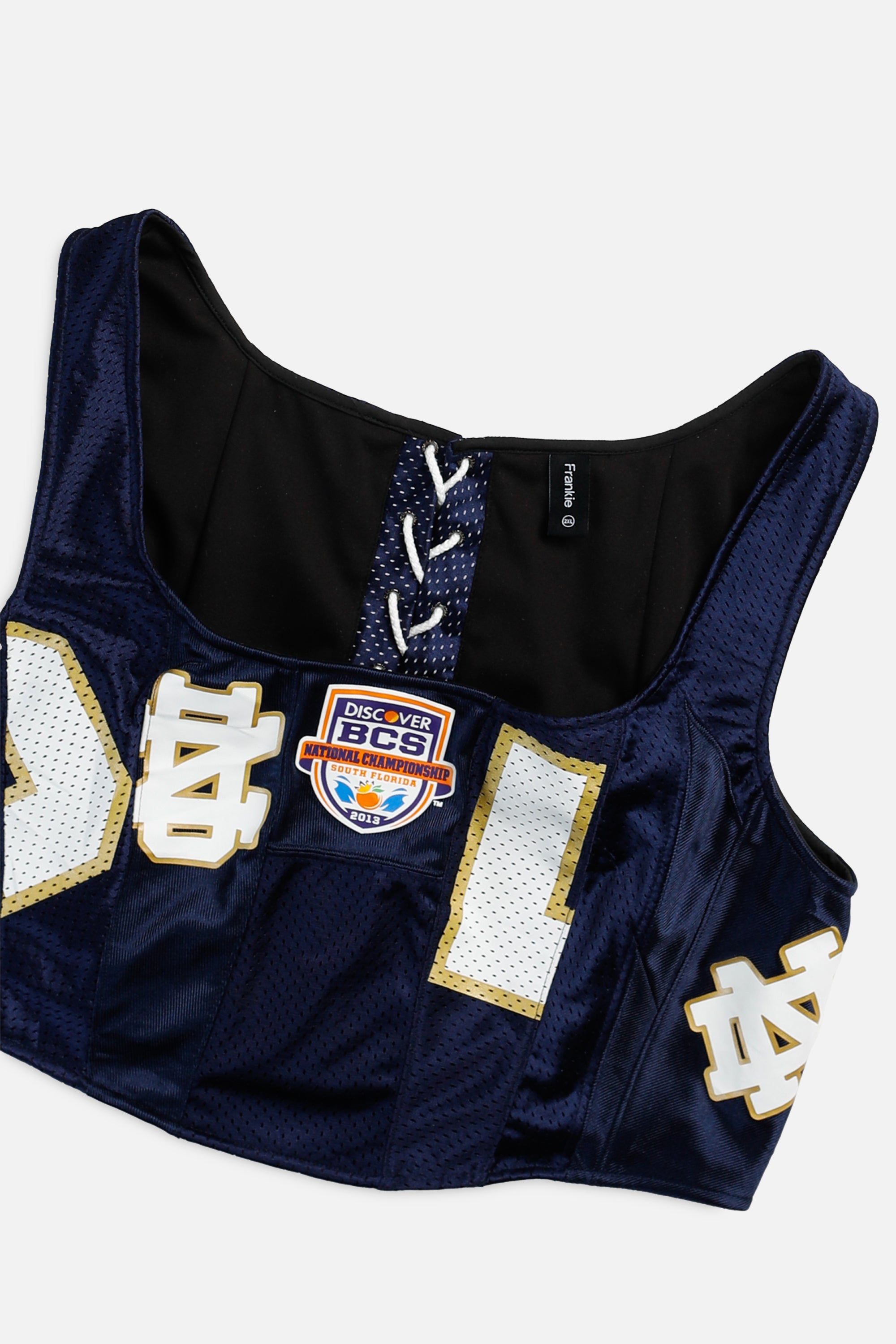 Rework Notre Dame NCAA Corset - XXL-TOPS-NCAA-XXL-Frankie Collective Rare Vintage Streetwear Reworks