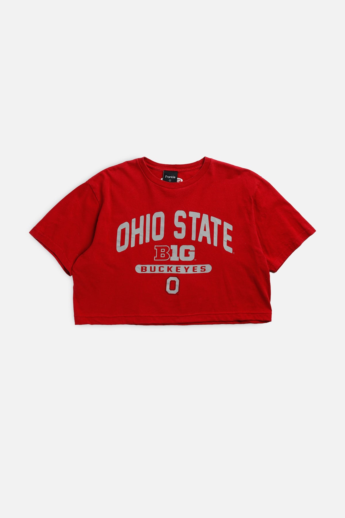 Rework Ohio State Buckeyes NCAA Crop Tee - L-TOPS-NCAA-L-Frankie Collective Rare Vintage Streetwear Reworks