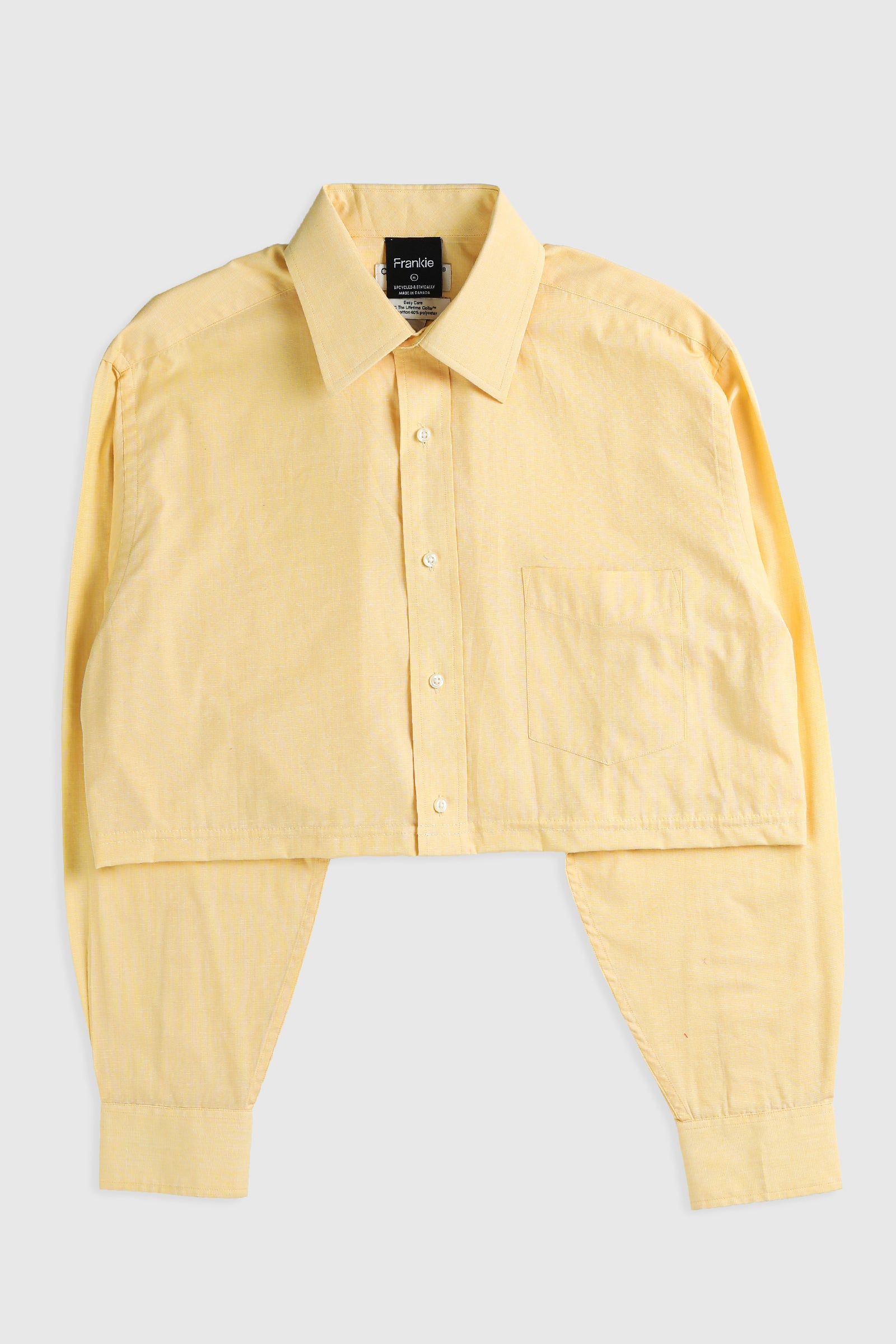 Rework Oxford Crop Shirt - L-TOPS-vendor-unknown-Frankie Collective Rare Vintage Streetwear Reworks