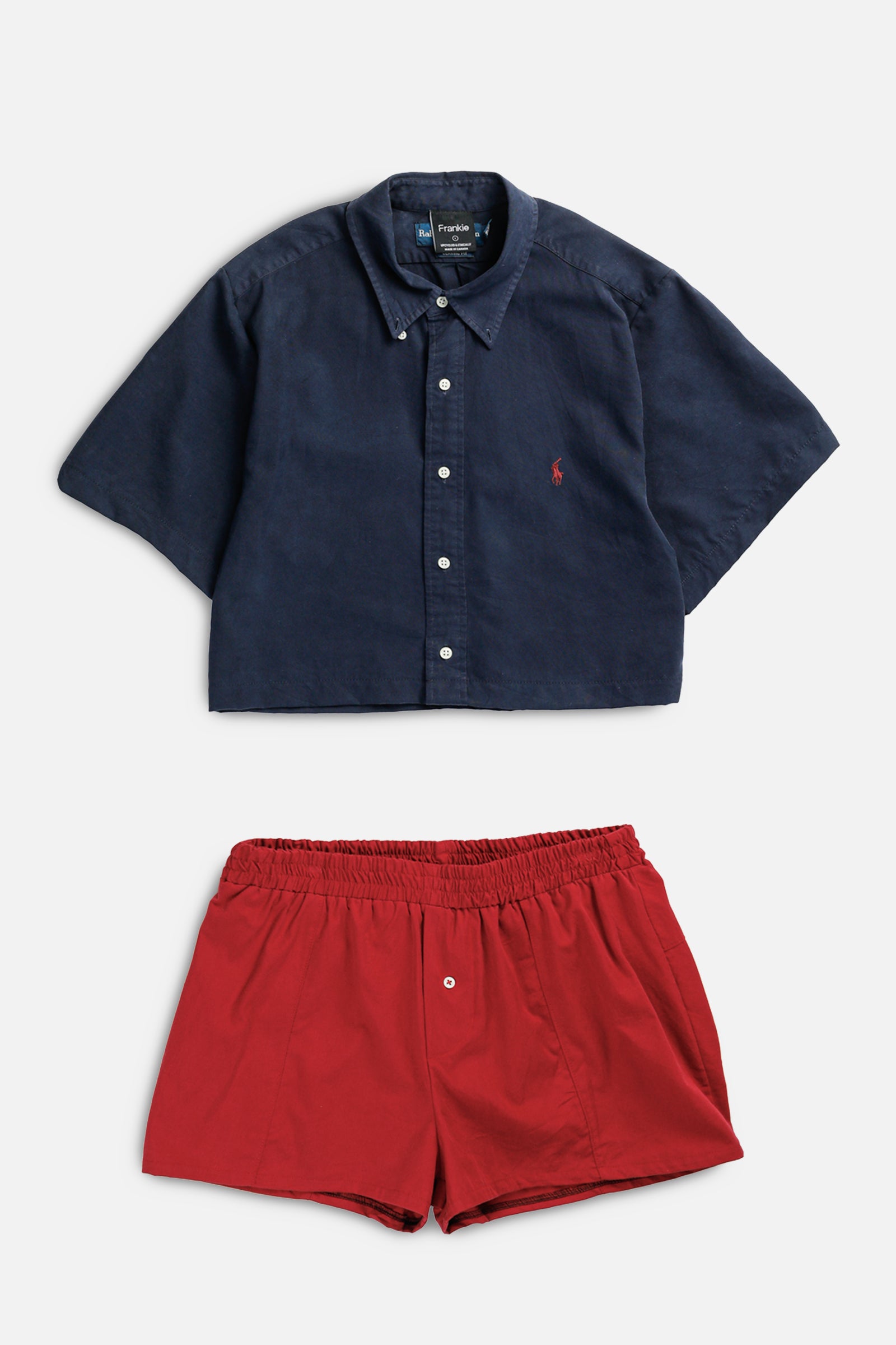 Rework Oxford Shorts Set - L-SETS-Polo-L-Frankie Collective Rare Vintage Streetwear Reworks