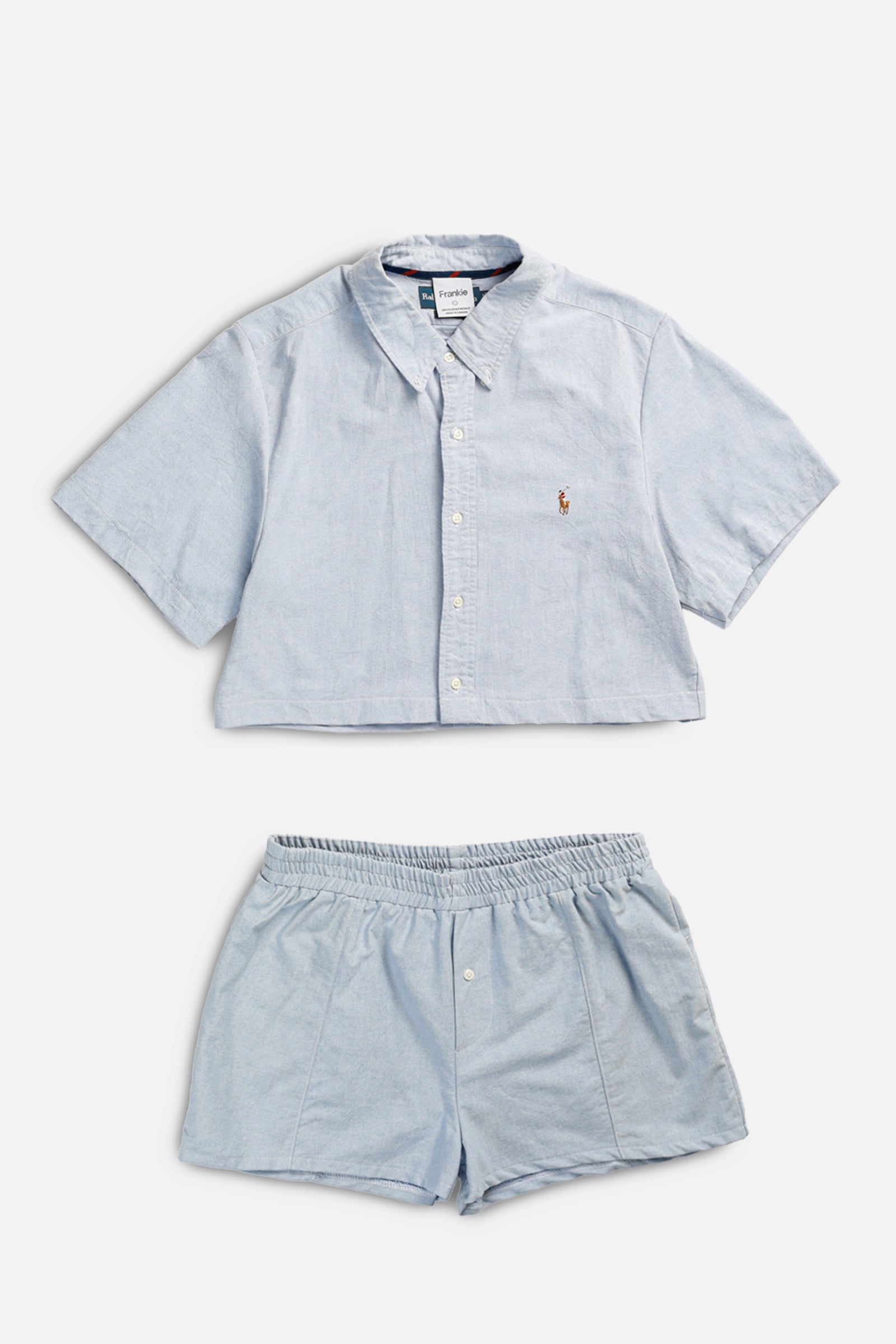 Rework Oxford Shorts Set - XS, S, L-SETS-Polo-XS-Frankie Collective Rare Vintage Streetwear Reworks