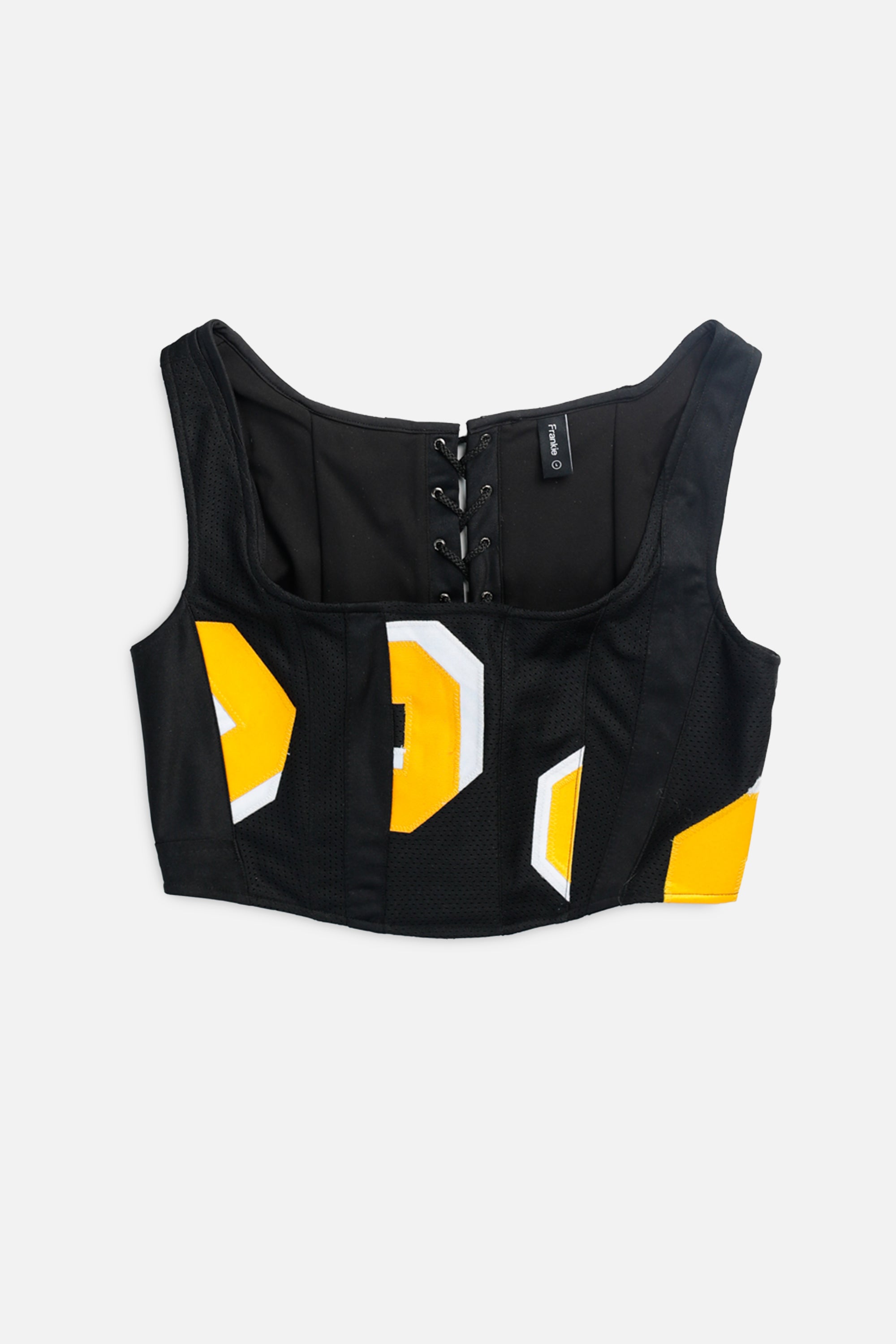 Rework Pittsburgh Steelers NFL Corset - L-TOPS-NFL-L-Frankie Collective Rare Vintage Streetwear Reworks
