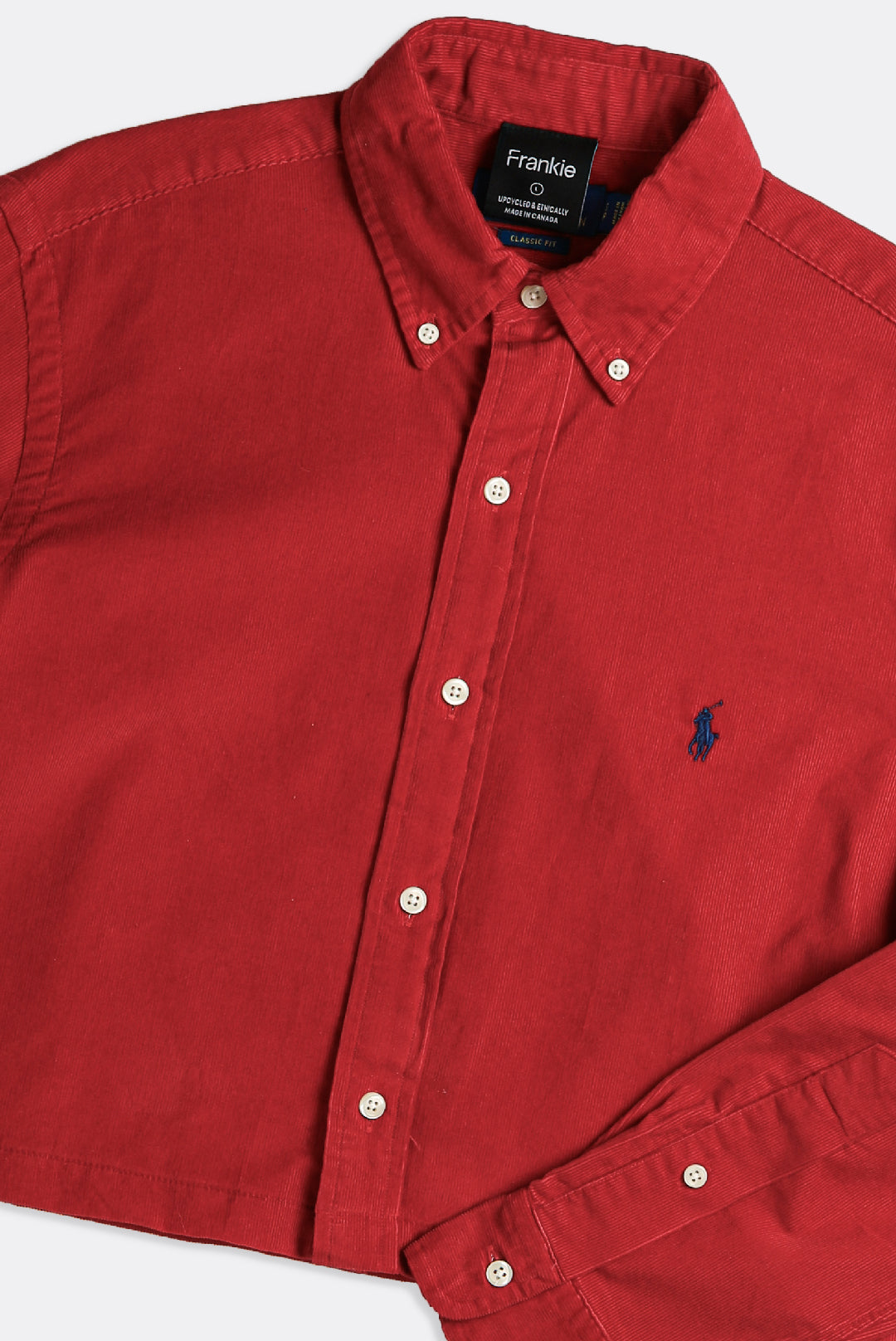 Rework Polo Oxford Crop Shirt - L-TOPS-Polo-Frankie Collective