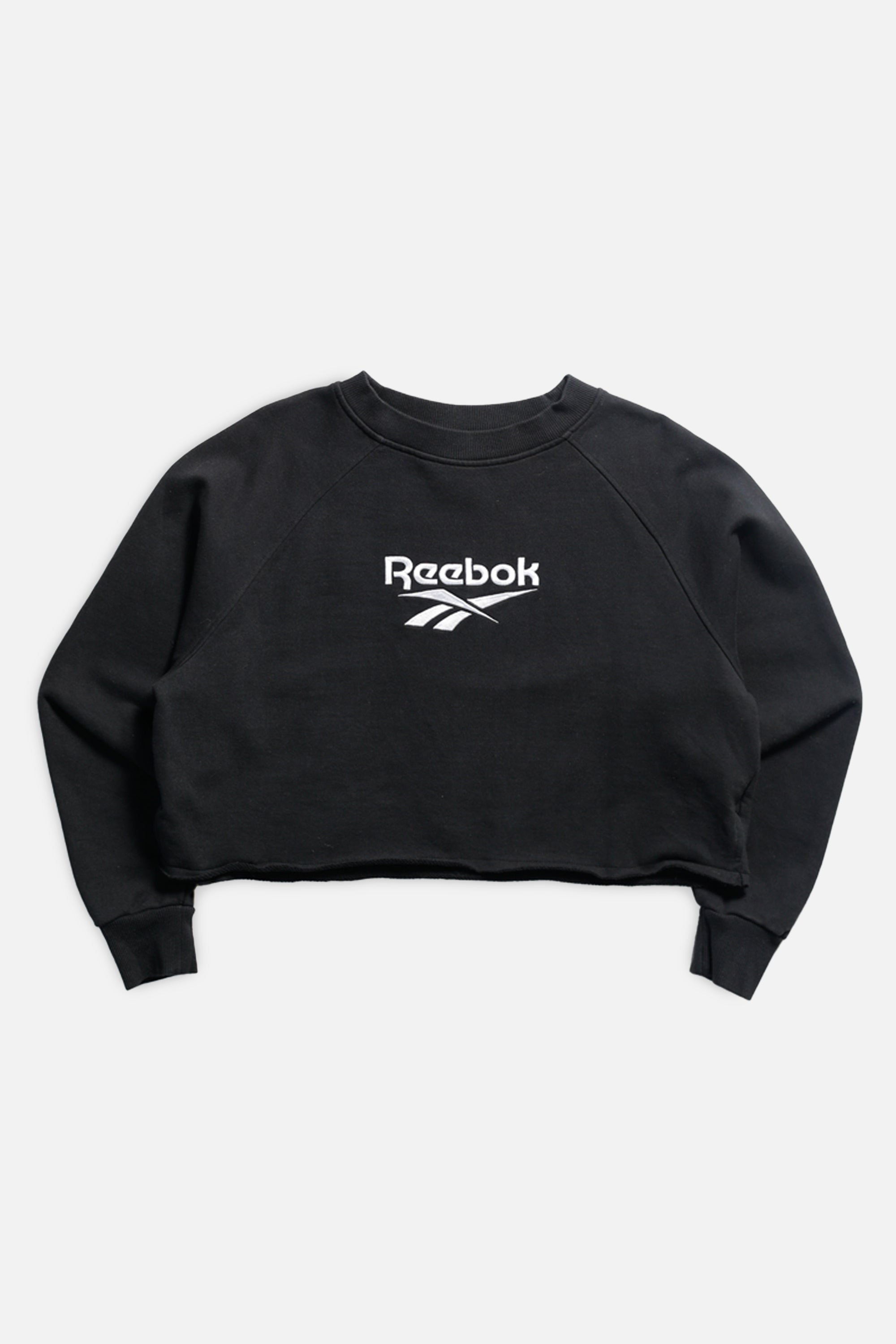 Rework Reebok Raw Crop Sweatshirt - S-SWEATERS-Reebok-S-Frankie Collective Rare Vintage Streetwear Reworks