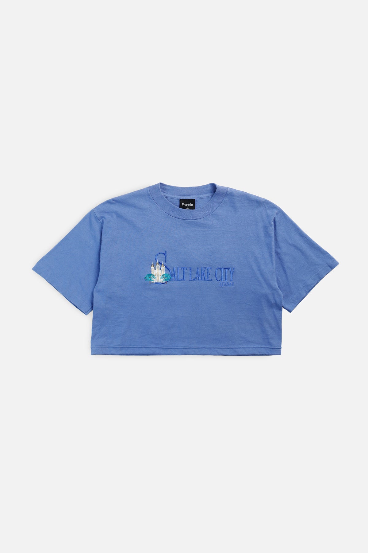 Rework Salt Lake City Crop Tee - M-TOPS-vendor-unknown-M-Frankie Collective Rare Vintage Streetwear Reworks