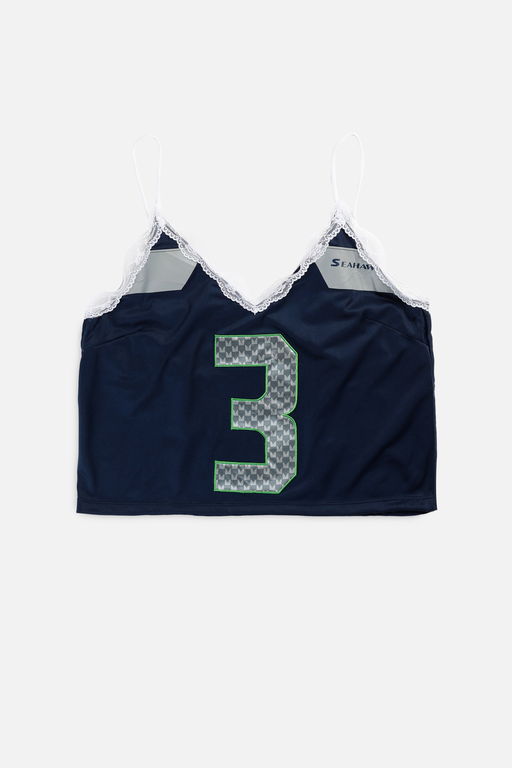 Rework Seattle Seahawks NFL Lace Tank - XL-TOPS-NFL-XL-Frankie Collective Rare Vintage Streetwear Reworks
