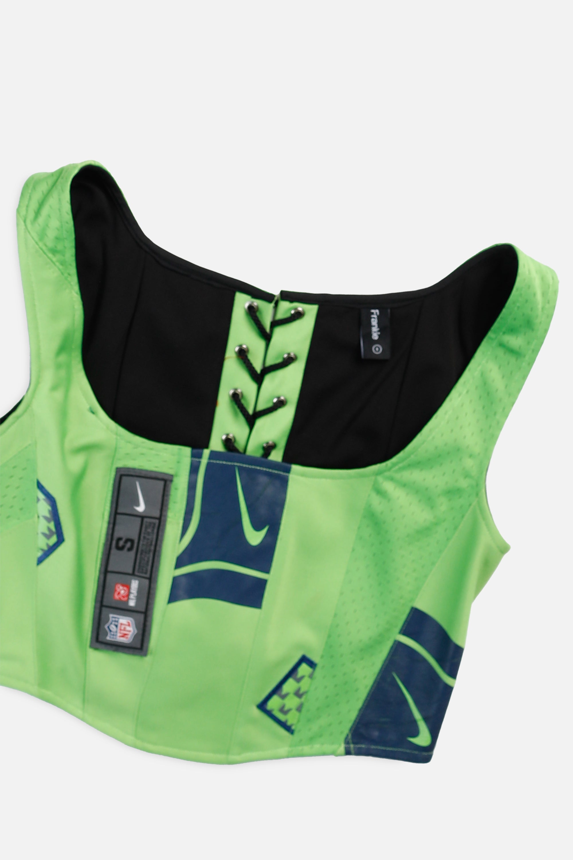 Rework Seattle Seahawks NFL Corset - S-TOPS-NFL-S-Frankie Collective Rare Vintage Streetwear Reworks