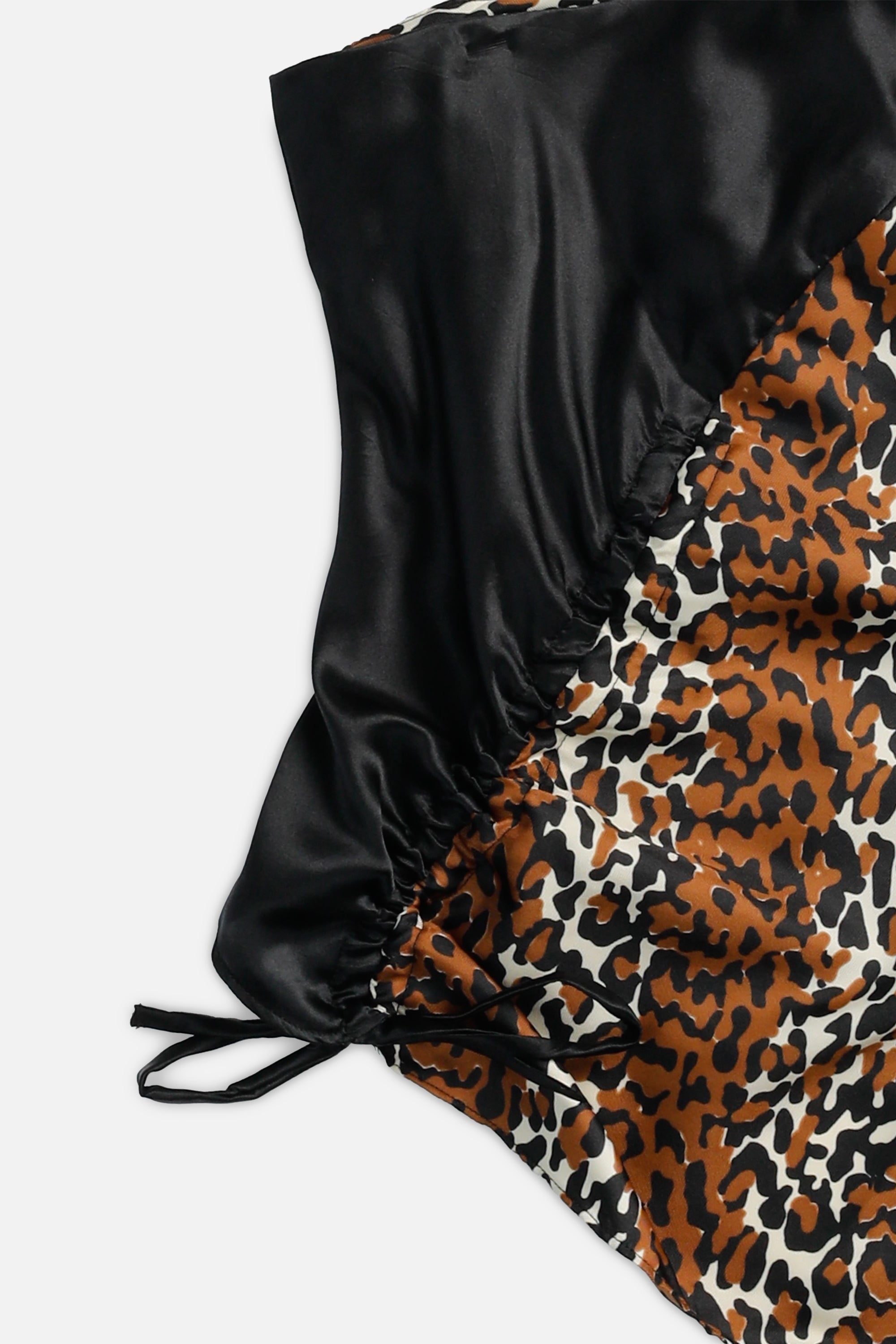 Rework Silk Scarf Ruche Tank - M-TOPS-vendor-unknown-M-Frankie Collective Rare Vintage Streetwear Reworks