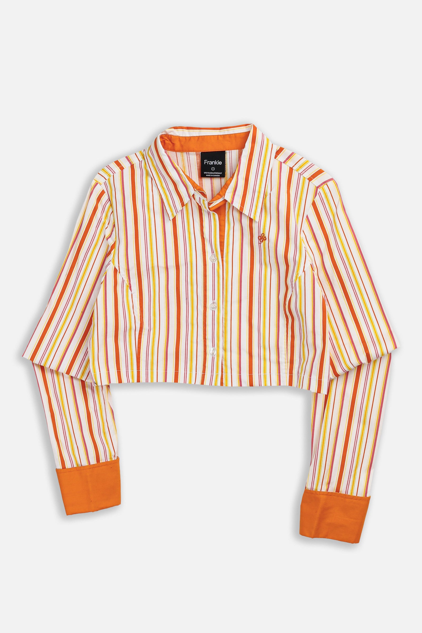 Rework South Pole Cropped Collared Shirt - S-TOPS-Southpole-S-Frankie Collective Rare Vintage Streetwear Reworks