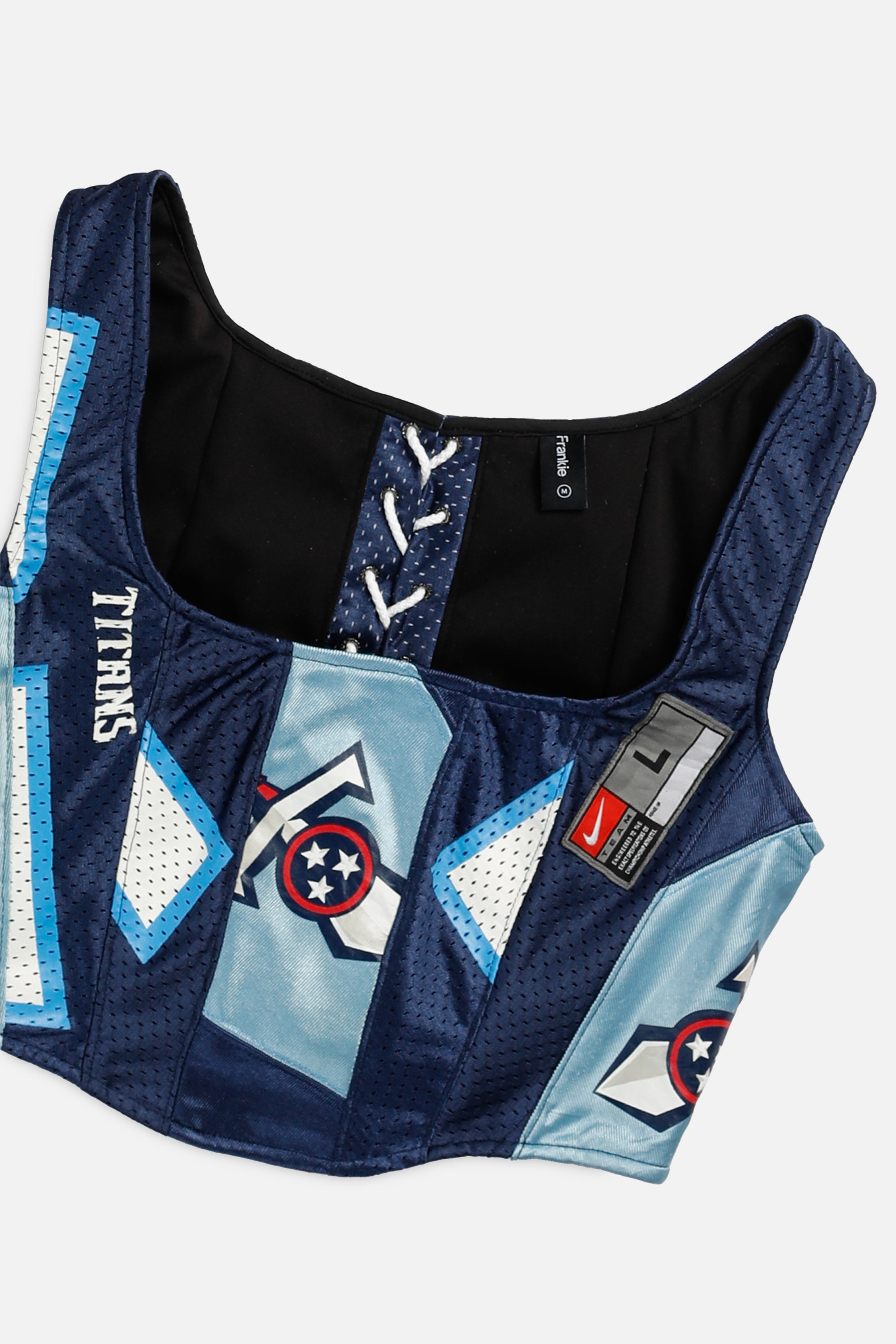 Rework Tennessee Titans NFL Corset - M-TOPS-NFL-M-Frankie Collective Rare Vintage Streetwear Reworks