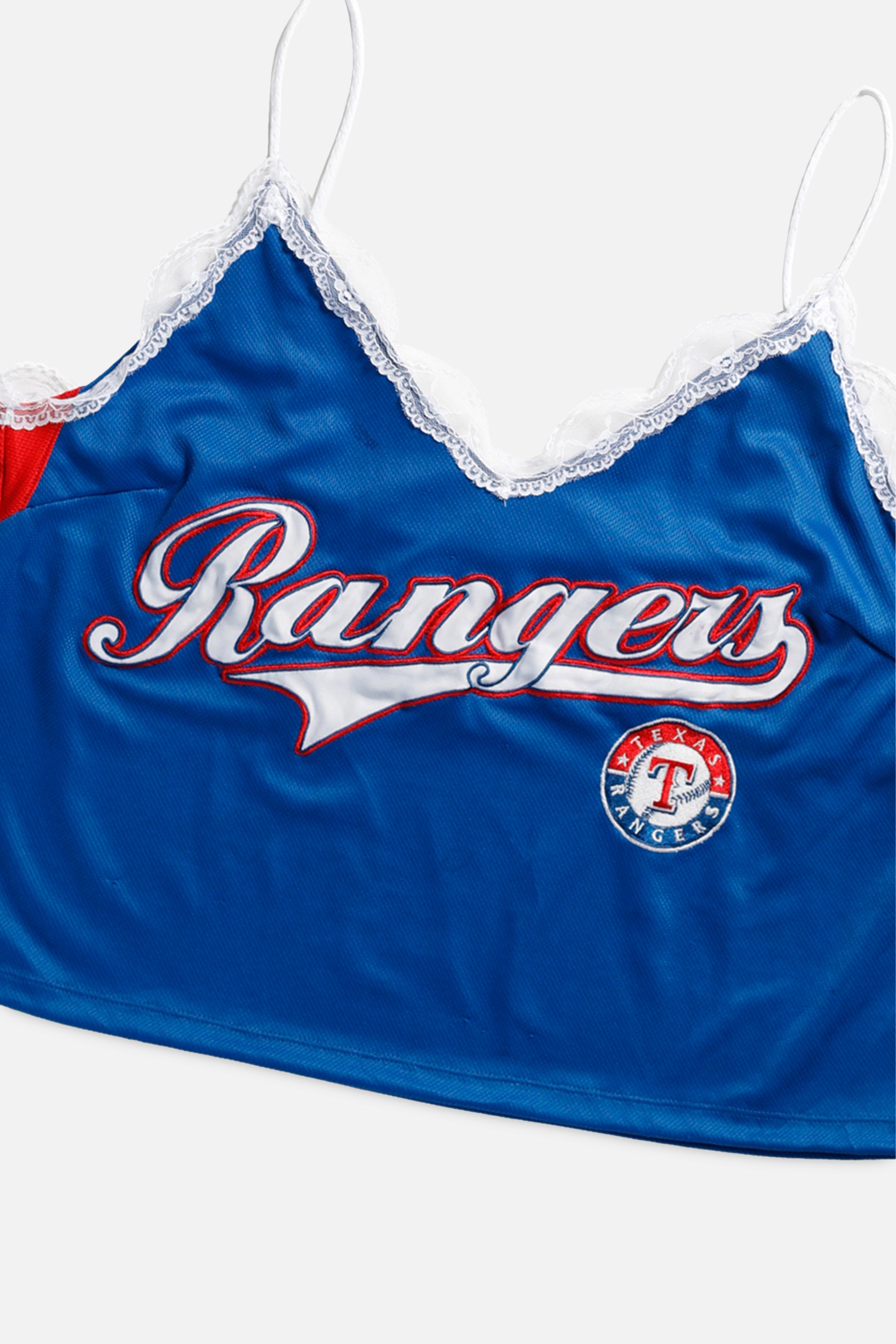 Rework Texas Rangers MLB Lace Tank - XXL-TOPS-MLB-XXL-Frankie Collective Rare Vintage Streetwear Reworks