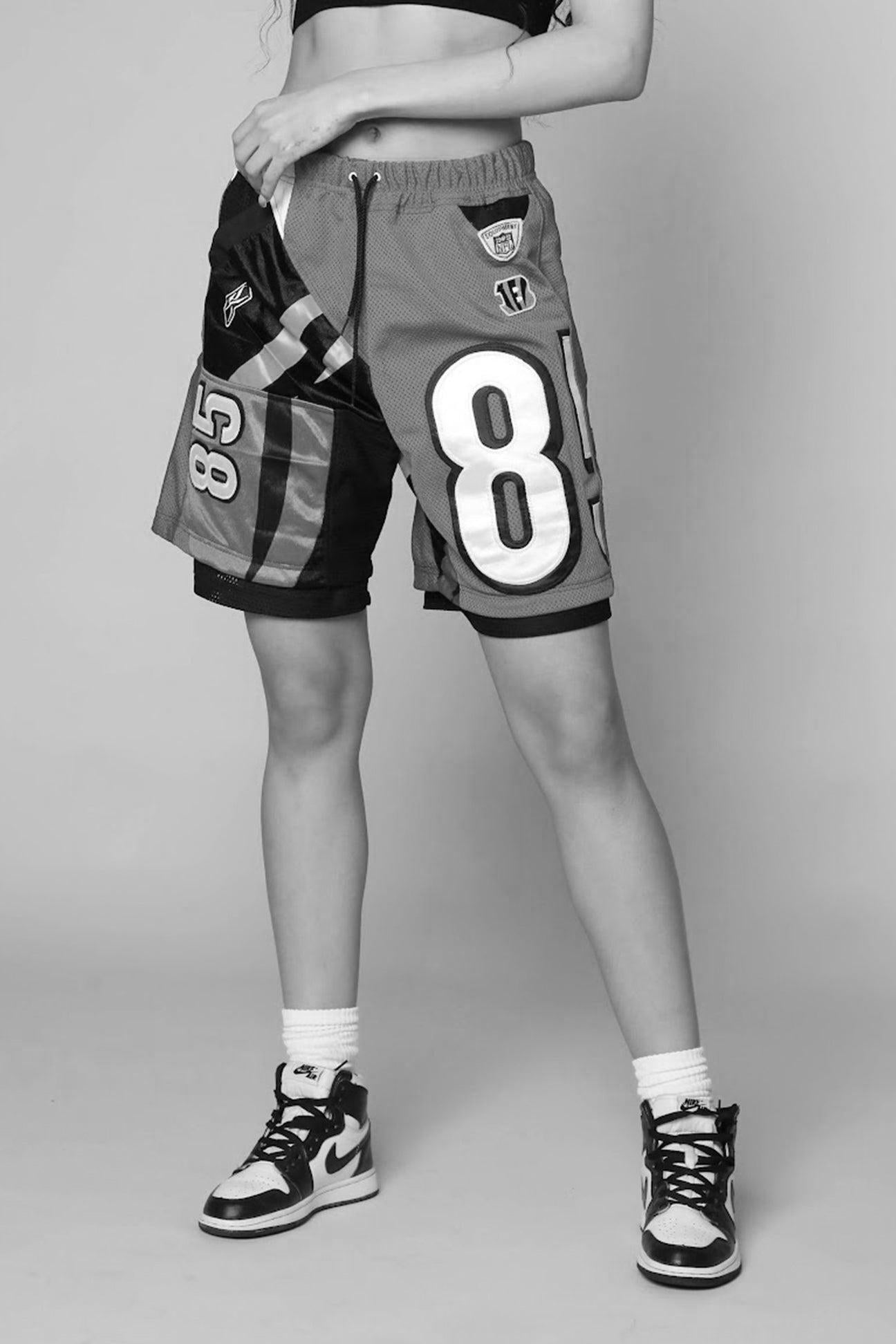 Rework Unisex Notre Dame NFL Jersey Shorts - Women-S, Men-XS-BOTTOMS-NFL-Frankie Collective Rare Vintage Streetwear Reworks