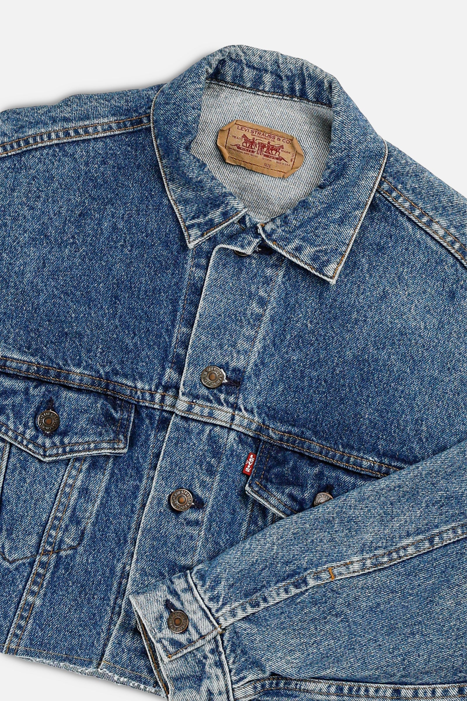 Rework Vintage Levi's USA Crop Denim Jacket - S