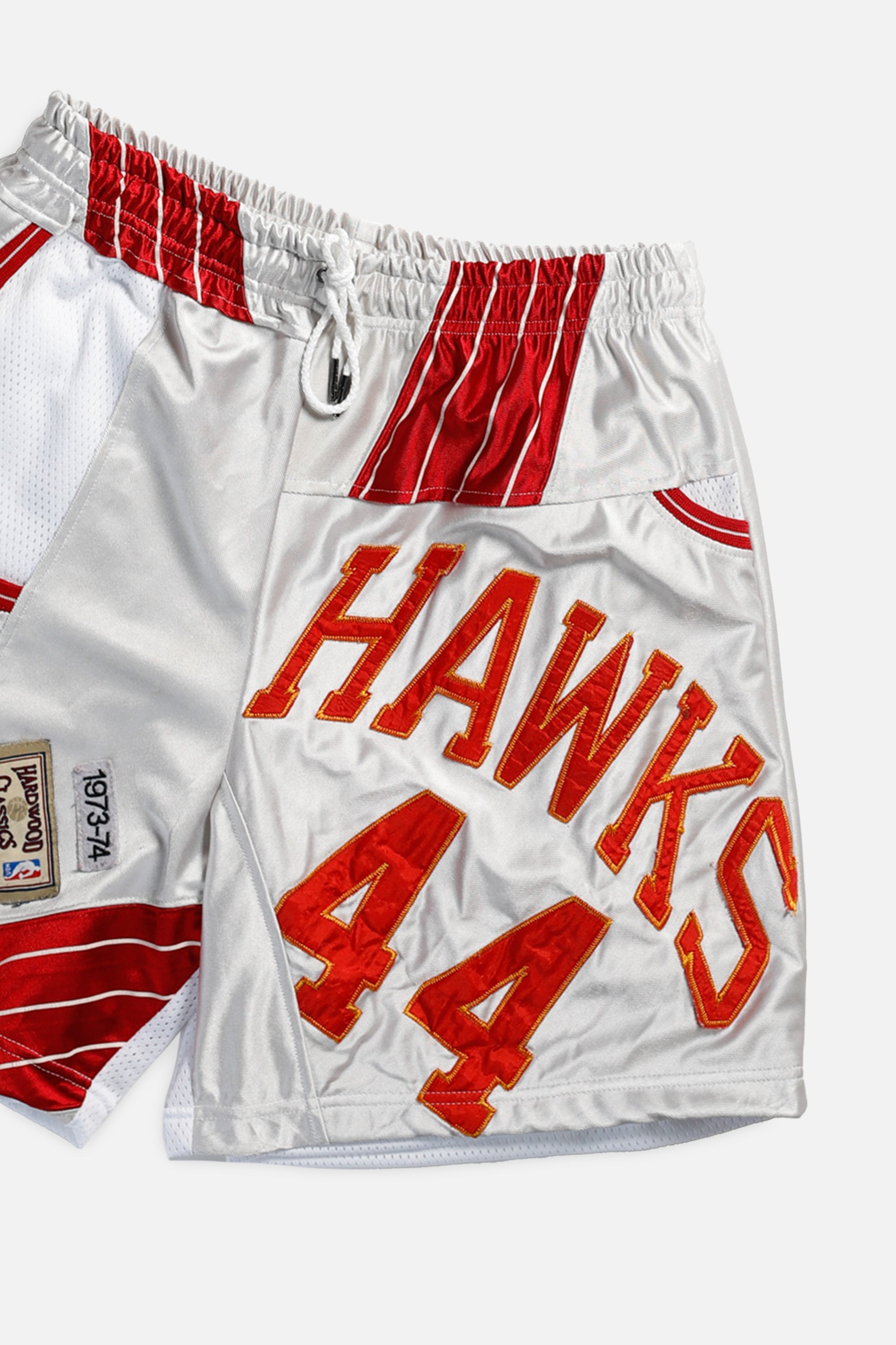 Unisex Rework Atlanta Hawks NBA Jersey Shorts - M-BOTTOMS-NBA-Women's M - Men's S-Frankie Collective Rare Vintage Streetwear Reworks