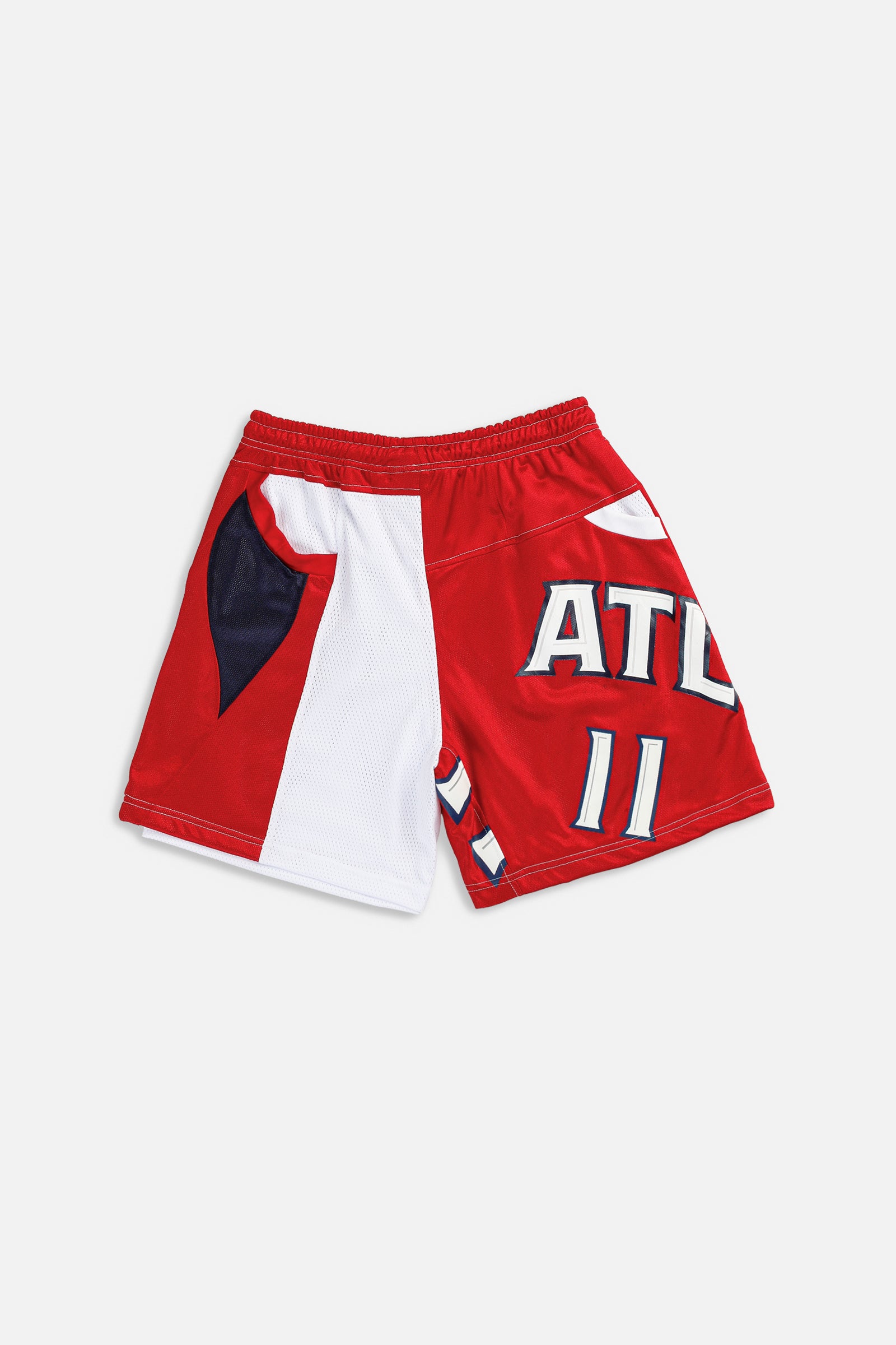 Unisex Rework Atlanta Hawks NBA Jersey Shorts - L-BOTTOMS-NBA-Women's L - Men's M-Frankie Collective Rare Vintage Streetwear Reworks