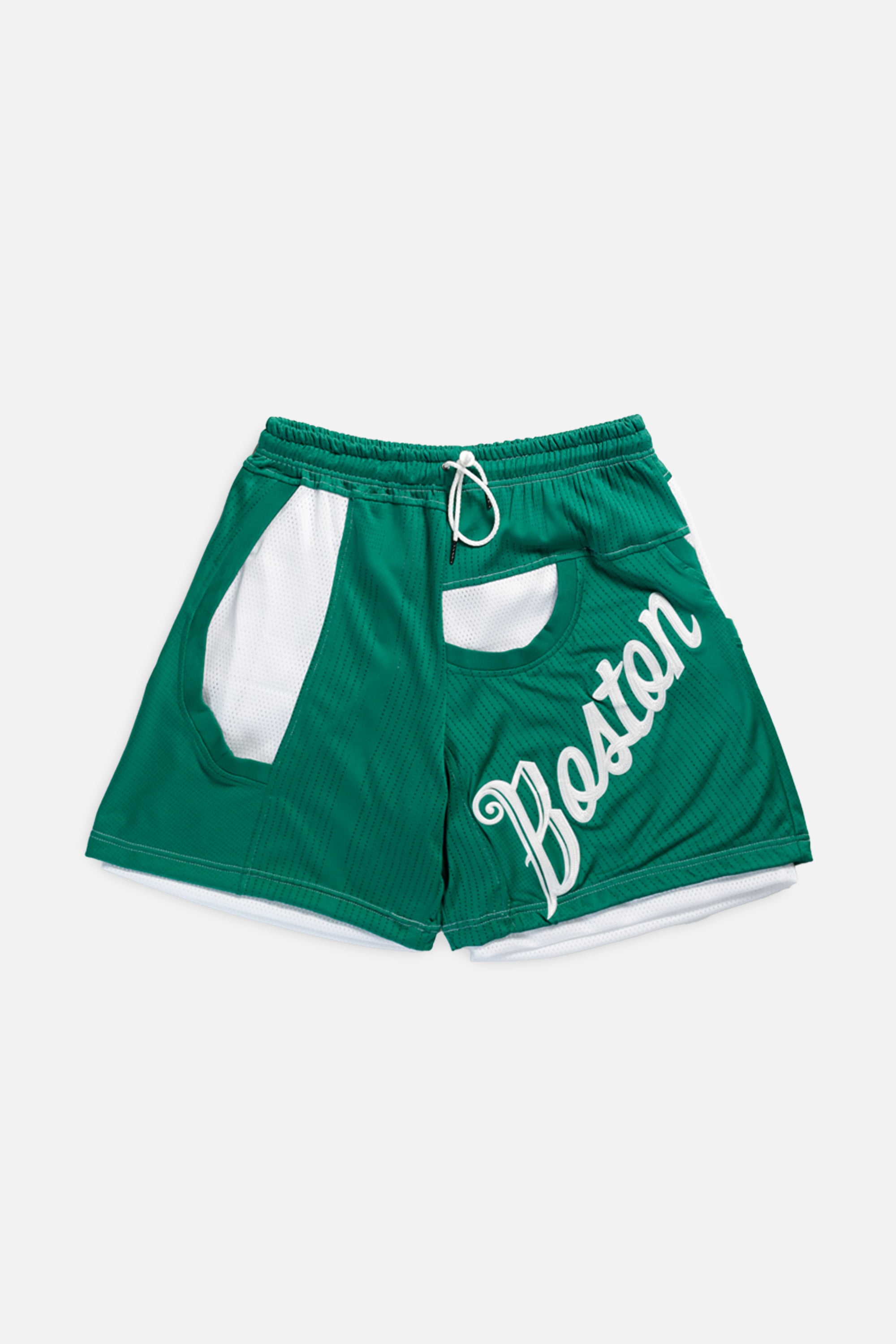 Unisex Rework Boston Celtics NBA Jersey Shorts - M-BOTTOMS-NBA-Women's M - Men's S-Frankie Collective Rare Vintage Streetwear Reworks