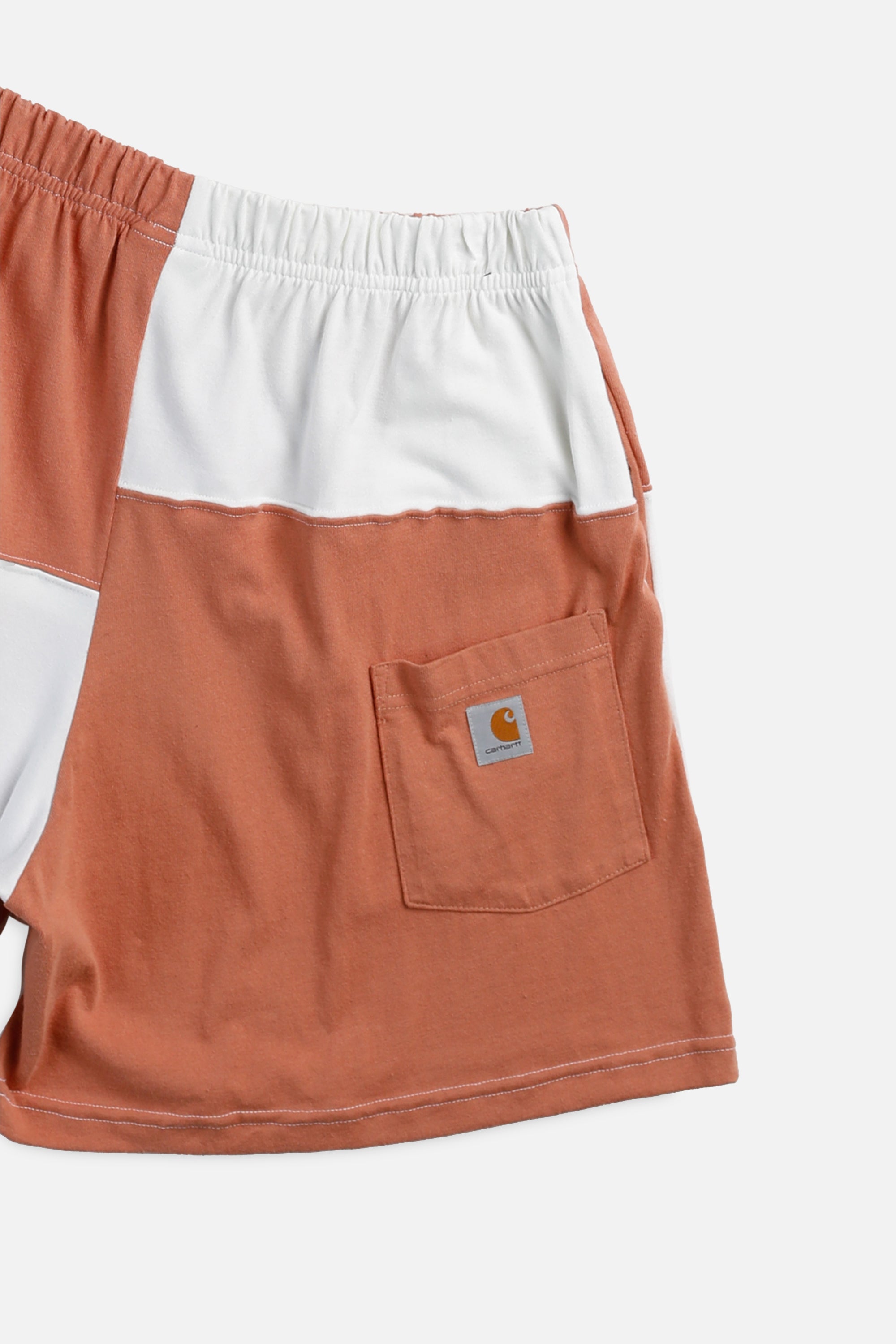 Unisex Rework Carhartt Patchwork Tee Shorts - L-BOTTOMS-carhartt-Women's L - Men's M-Frankie Collective Rare Vintage Streetwear Reworks