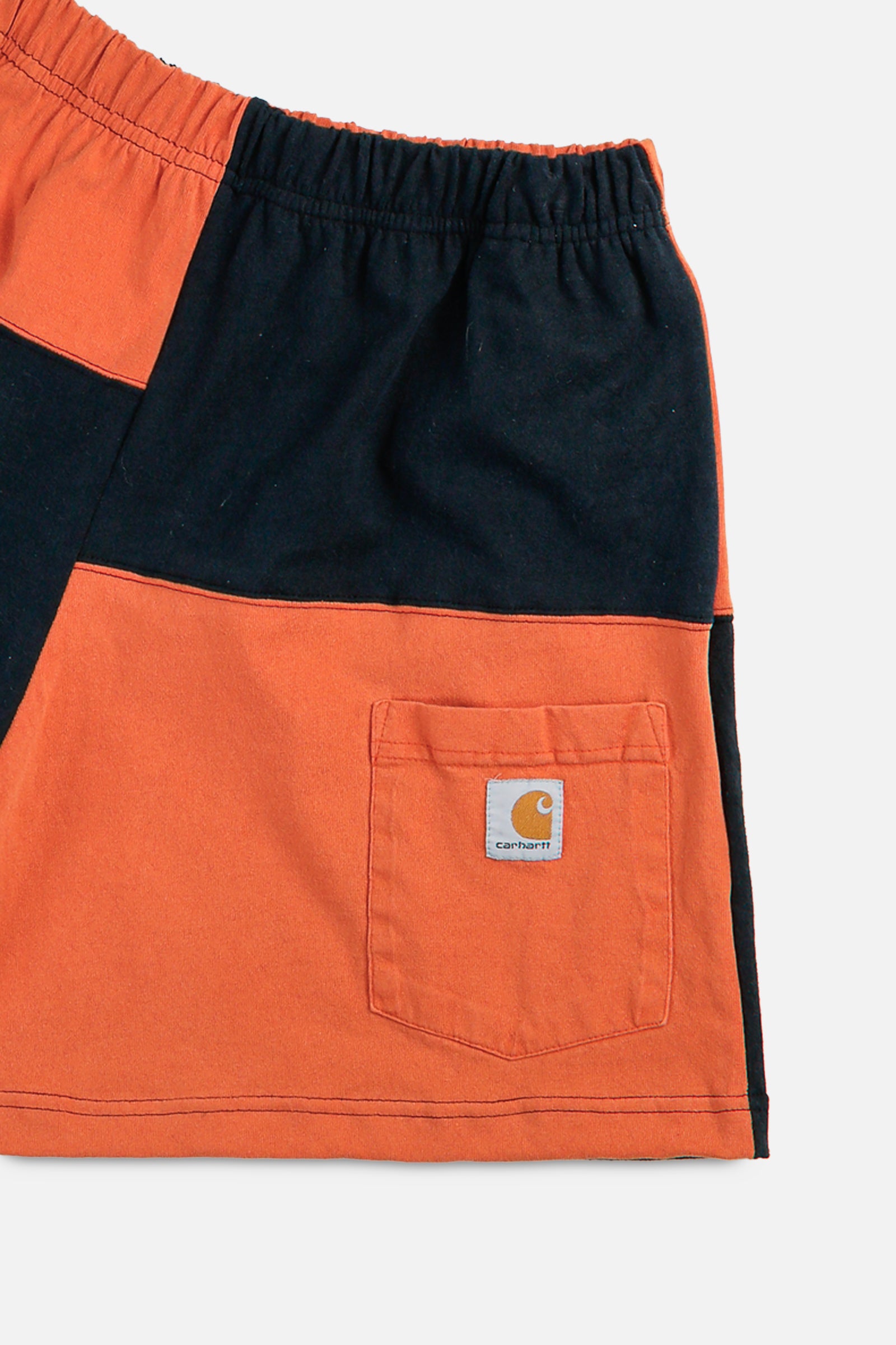 Unisex Rework Carhartt Patchwork Tee Shorts - M-BOTTOMS-carhartt-Women's M - Men's S-Frankie Collective Rare Vintage Streetwear Reworks