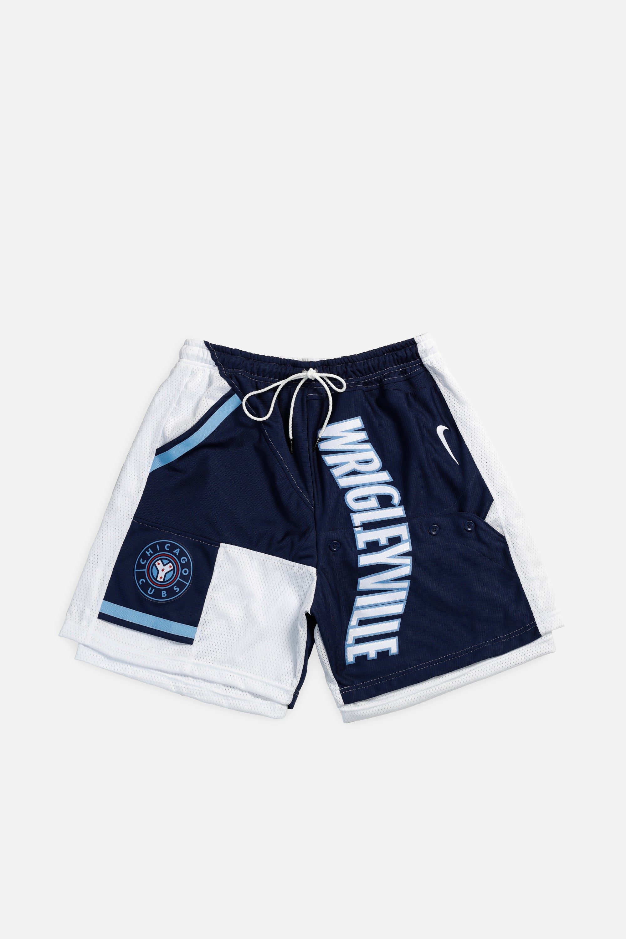 Unisex Rework Chicago Cubs Jersey Shorts - Women's L - Men's M-SHORTS-MLB-Frankie Collective