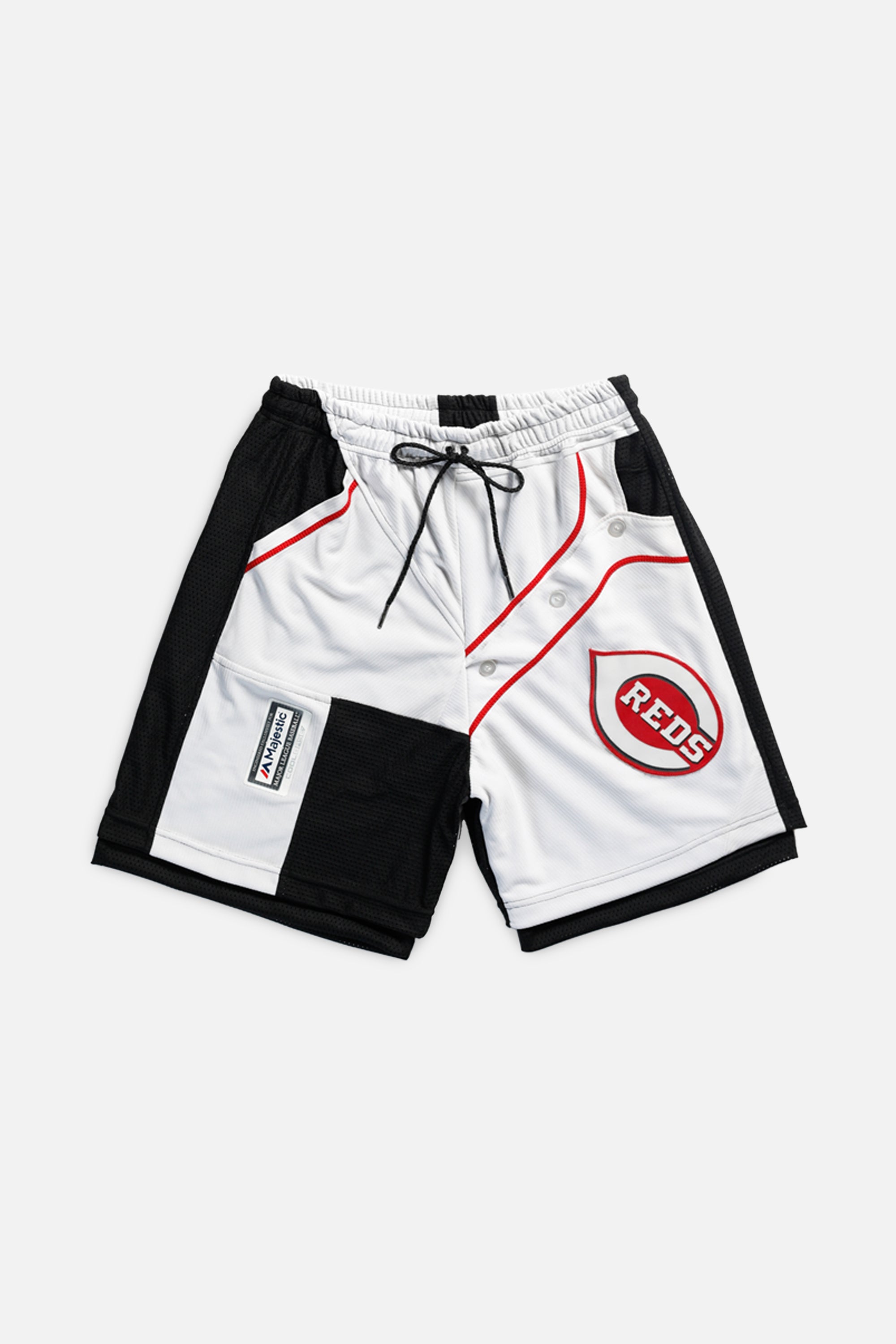 Unisex Rework Cincinnati Reds MLB Jersey Shorts - S-BOTTOMS-MLB-S-Frankie Collective Rare Vintage Streetwear Reworks