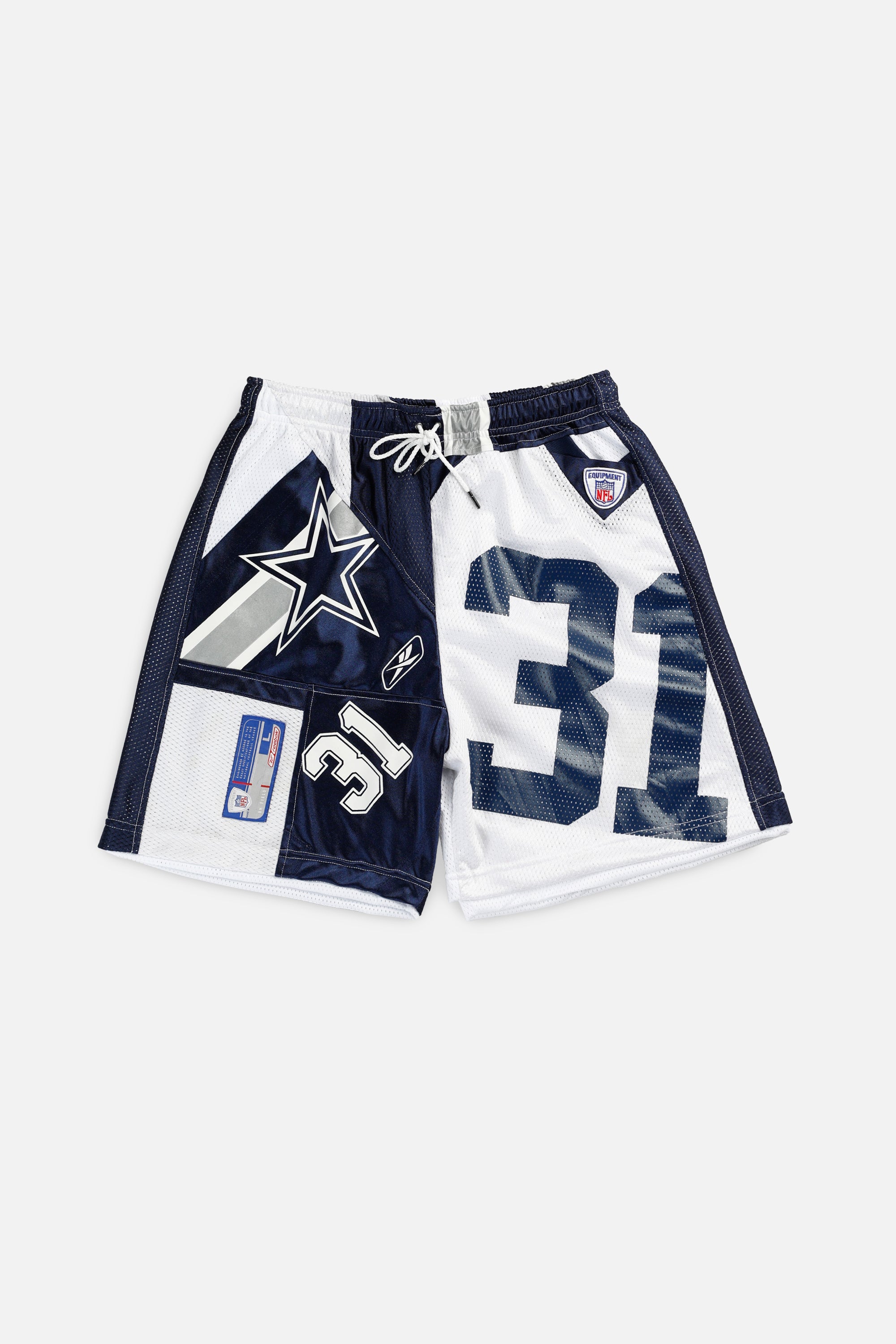 Unisex Rework Dallas Cowboys NFL Jersey Shorts - L-BOTTOMS-NFL-Women's L - Men's M-Frankie Collective Rare Vintage Streetwear Reworks