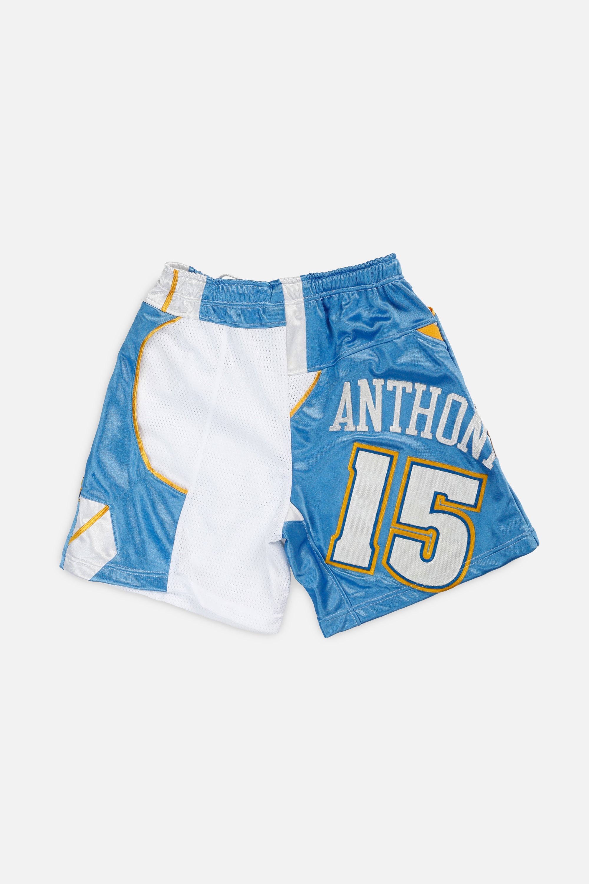 Unisex Rework Denver Nuggets NBA Jersey Shorts - S-BOTTOMS-NBA-Women's S - Men's XS-Frankie Collective Rare Vintage Streetwear Reworks
