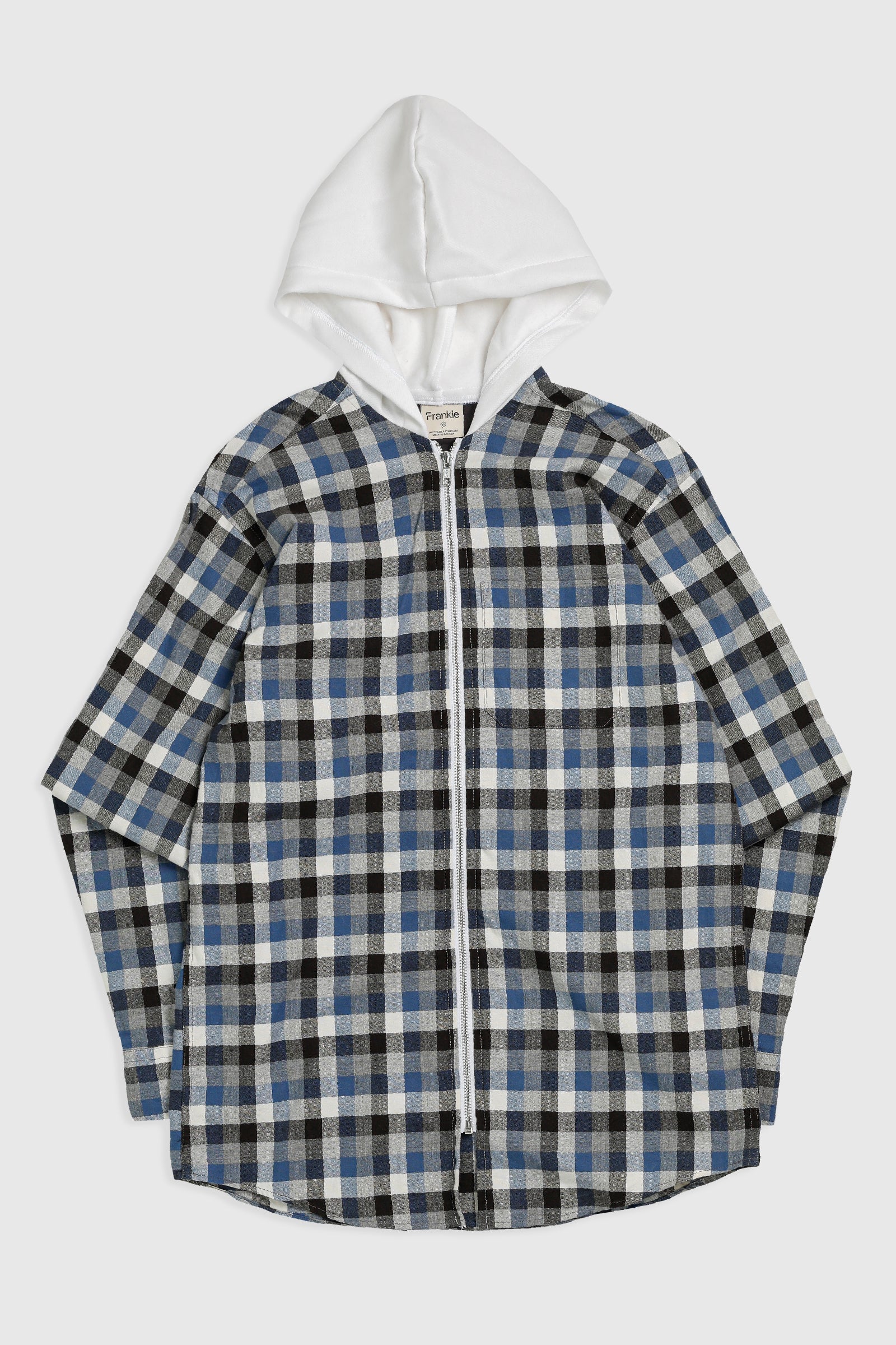 Unisex Rework Hooded Flannel - XS-SWEATERS-vendor-unknown-Frankie Collective Rare Vintage Streetwear Reworks
