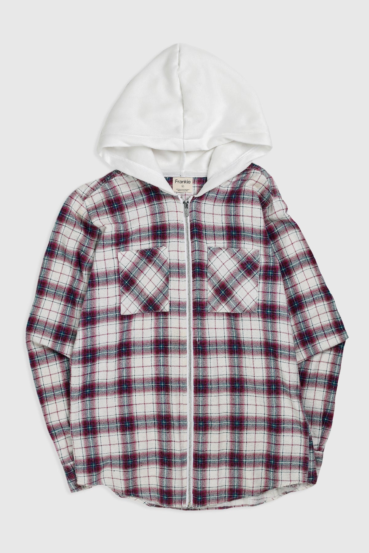 Unisex Rework Hooded Flannel - XS-SWEATERS-vendor-unknown-Frankie Collective Rare Vintage Streetwear Reworks