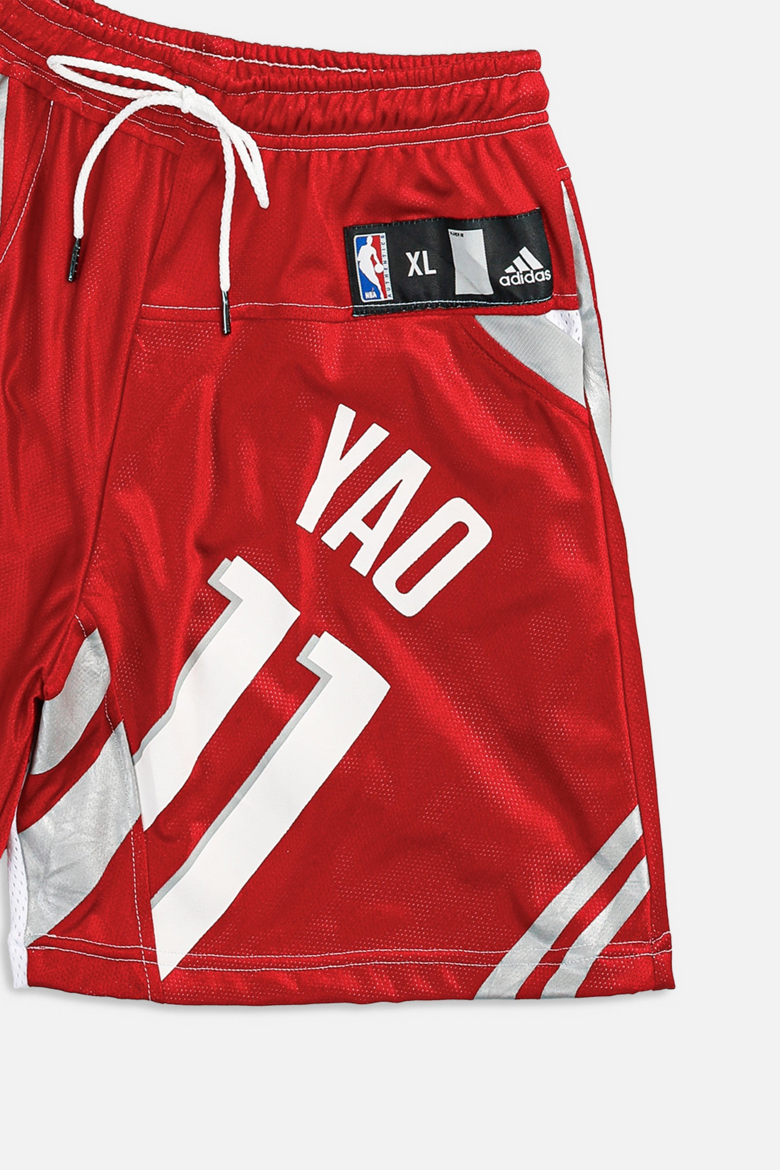 Unisex Rework Houston Rockets NBA Jersey Shorts - S-BOTTOMS-NBA-Women's S - Men's XS-Frankie Collective Rare Vintage Streetwear Reworks