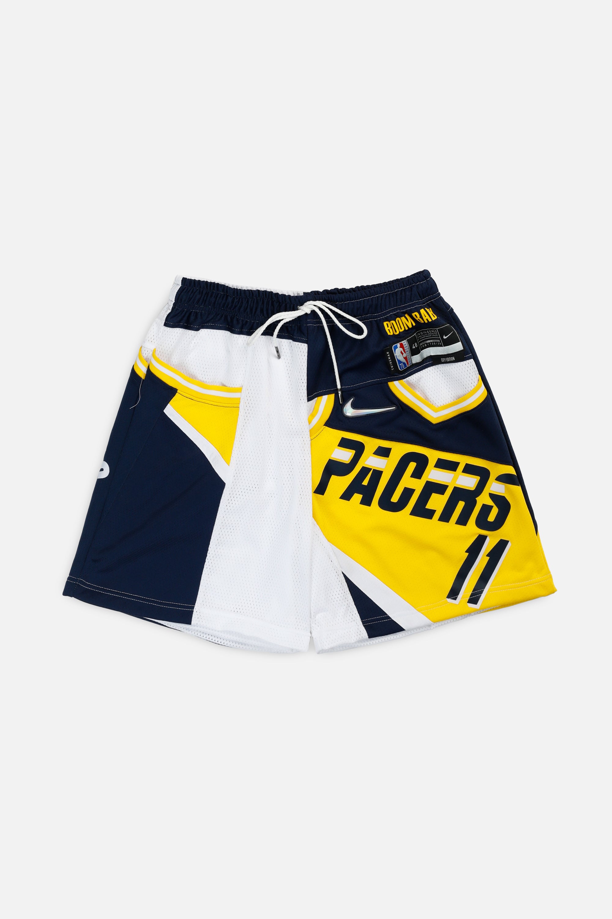 Unisex Rework Indiana Pacers NBA Jersey Shorts - M-BOTTOMS-NBA-Women's M - Men's S-Frankie Collective Rare Vintage Streetwear Reworks