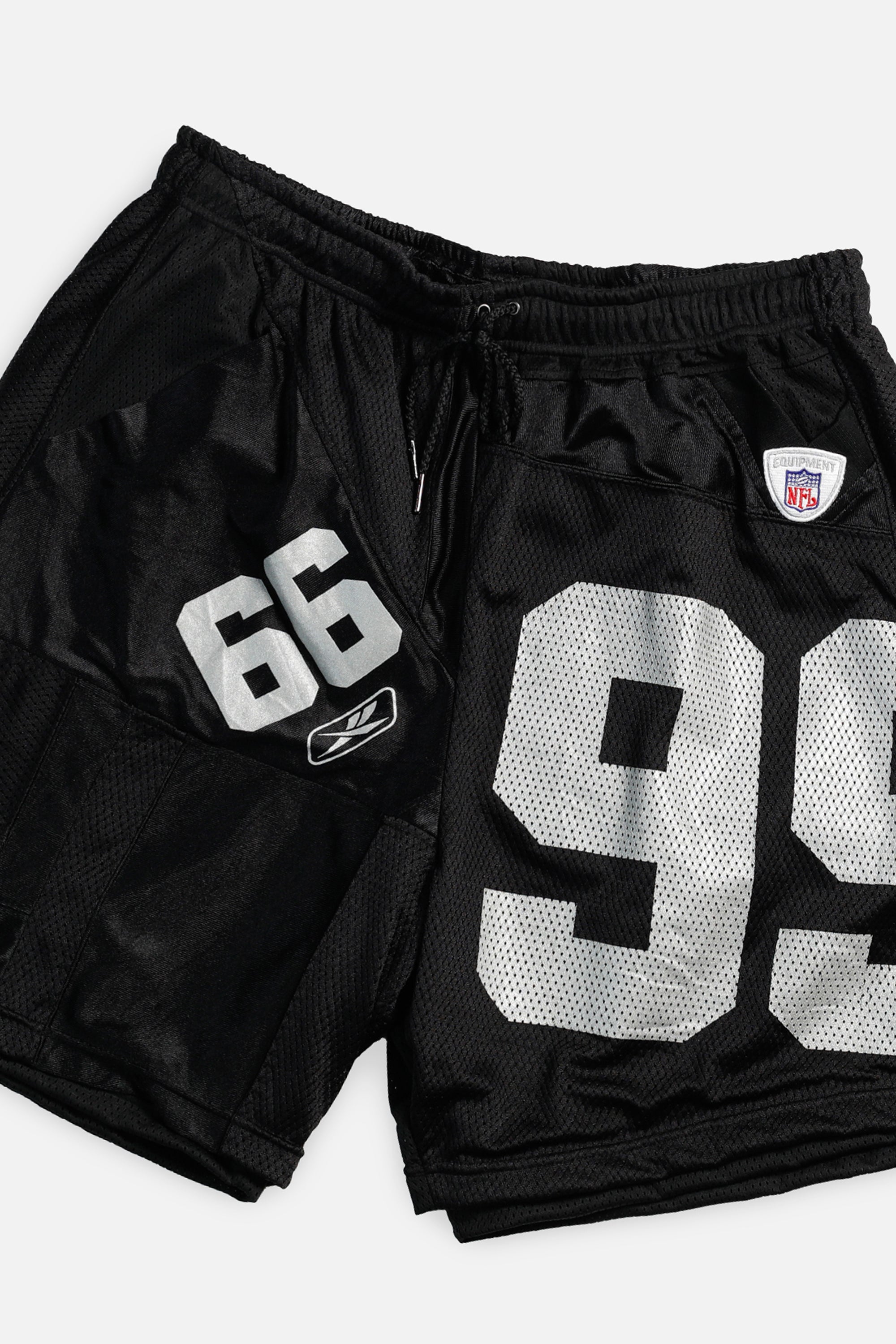 Unisex Rework Oakland Raiders Jersey Shorts - Women's XL - Men's L