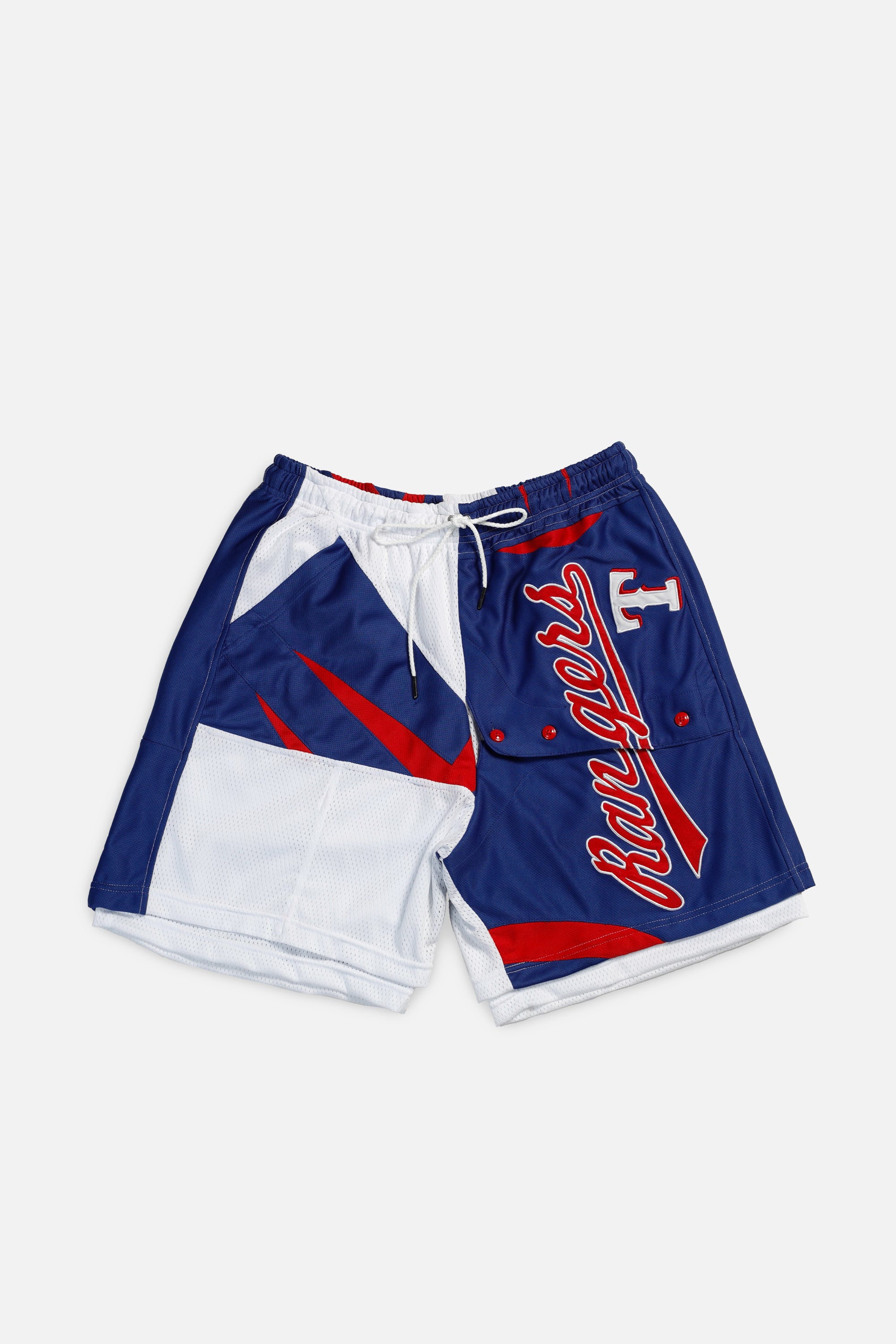Unisex Rework Texas Rangers Jersey Shorts - Women's L - Men's M-SHORTS-MLB-Frankie Collective