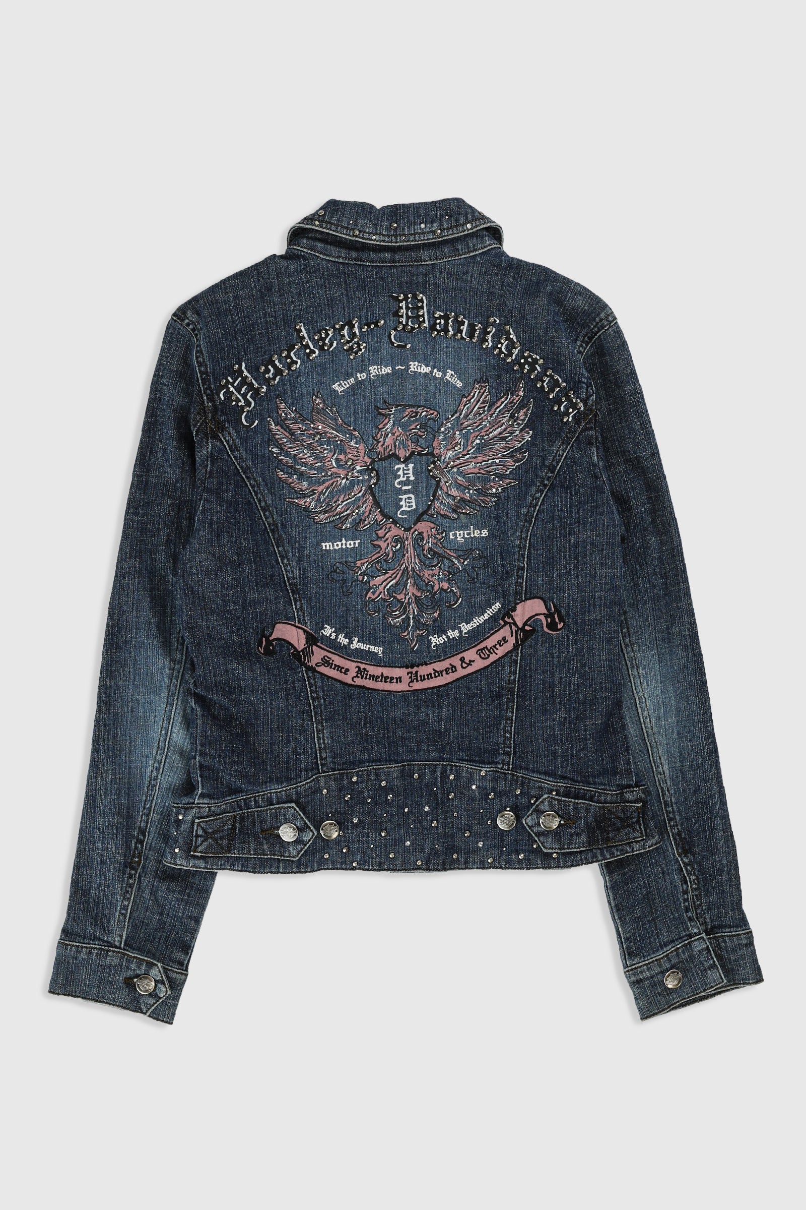 Vintage Harley Jean Jacket-JACKETS-Harley-Frankie Collective Rare Vintage Streetwear Reworks