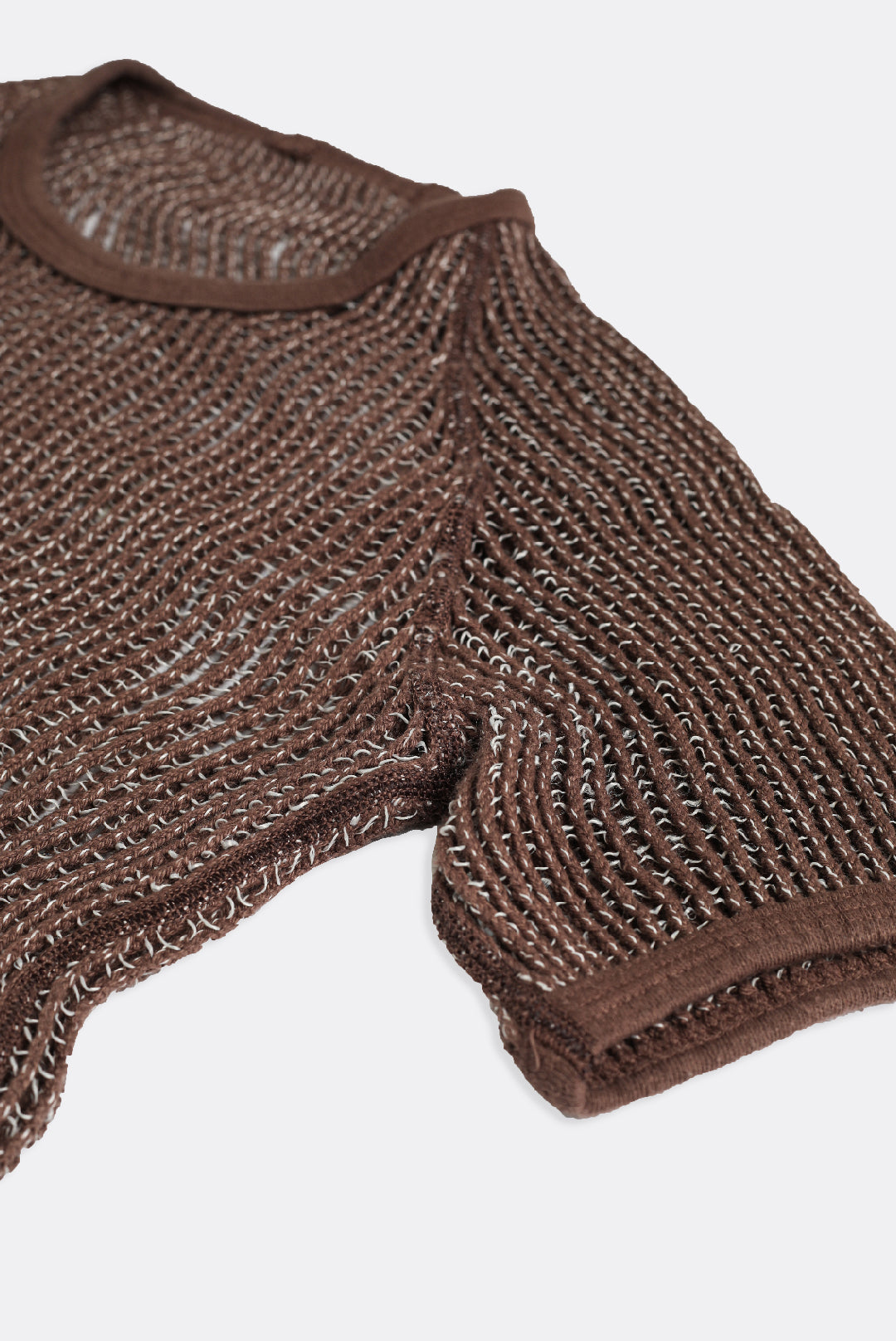 Vintage Knitted Shirt - Brown, White, Tan, Olive, Dark Green, Charcoal-TSHIRTS-vendor-unknown-Brown-Frankie Collective Rare Vintage Streetwear Reworks