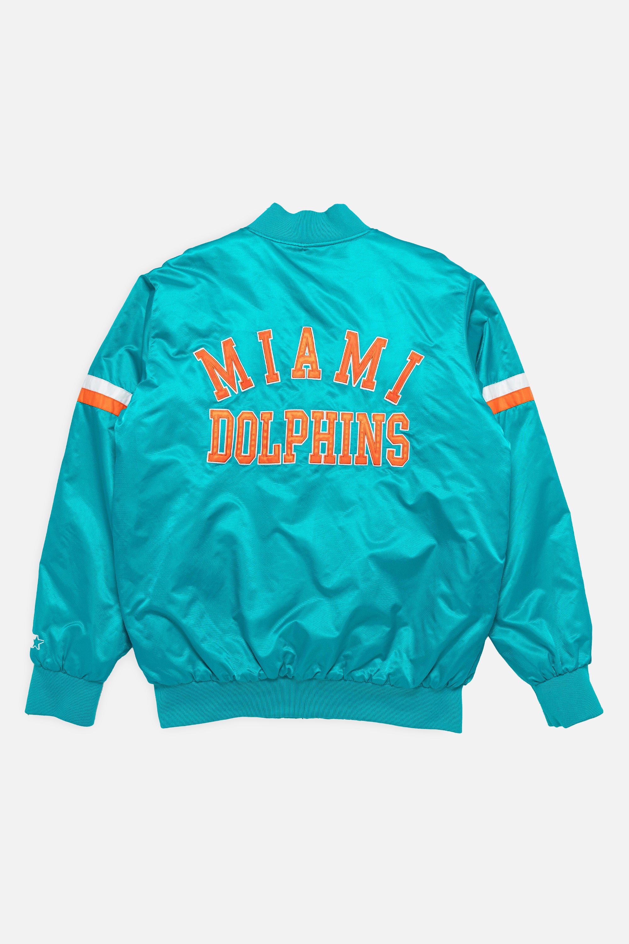 Miami Dolphins Starter ジャケット L Men's Starter Aqua Miami Dolphins Midfield Satin Full-Snap Varsity