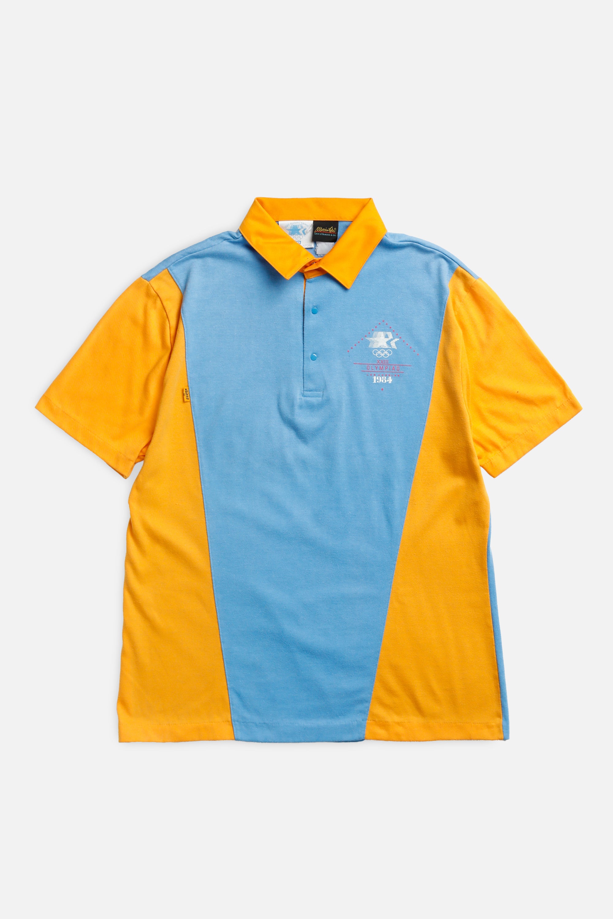 Vintage Olympics 1984 Collared Tee - S-TOPS-S-Frankie Collective Rare Vintage Streetwear Reworks