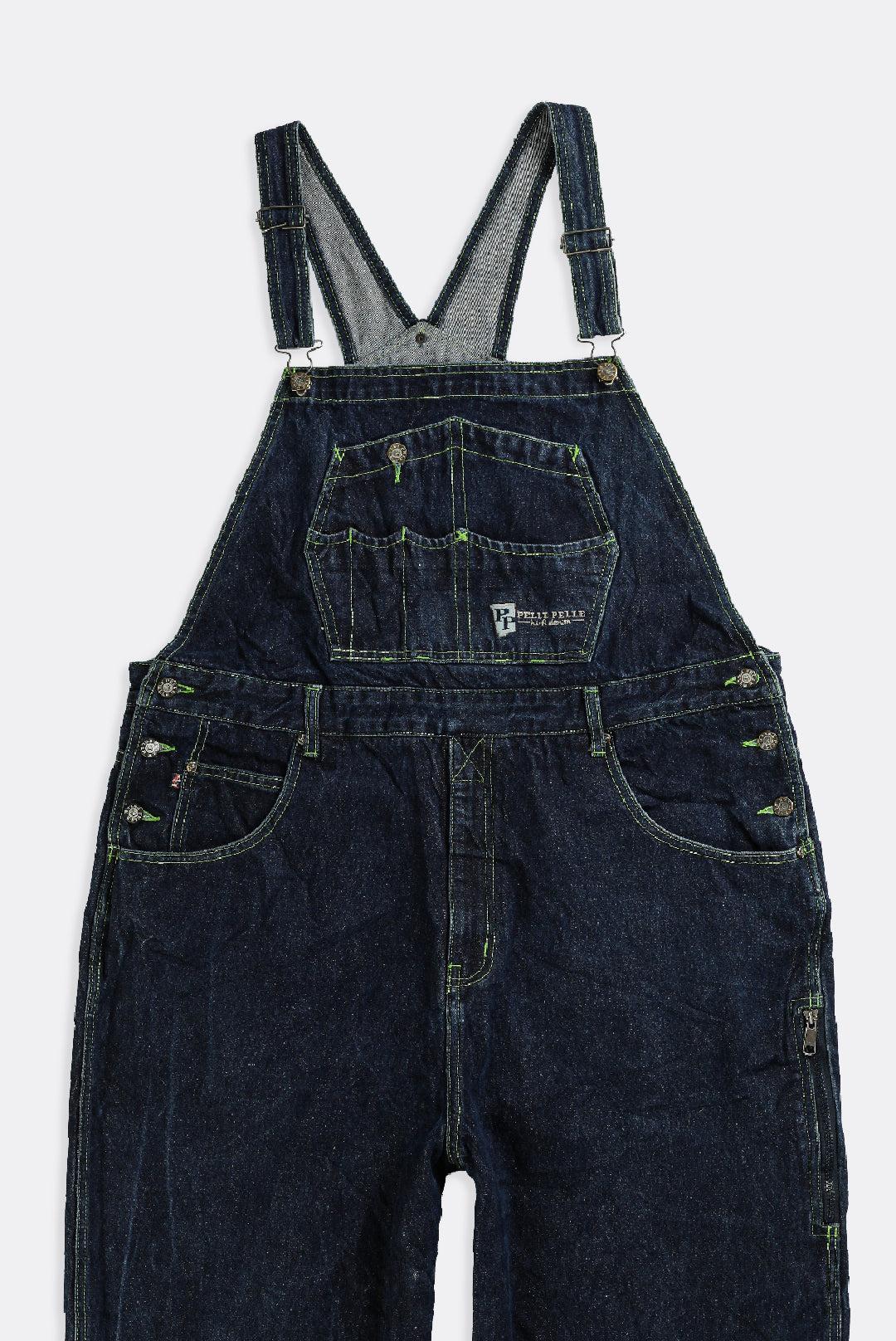 Vintage Pelle Pelle Denim Overalls - W44-BOTTOMS-Pelle Pelle-Frankie Collective Rare Vintage Streetwear Reworks