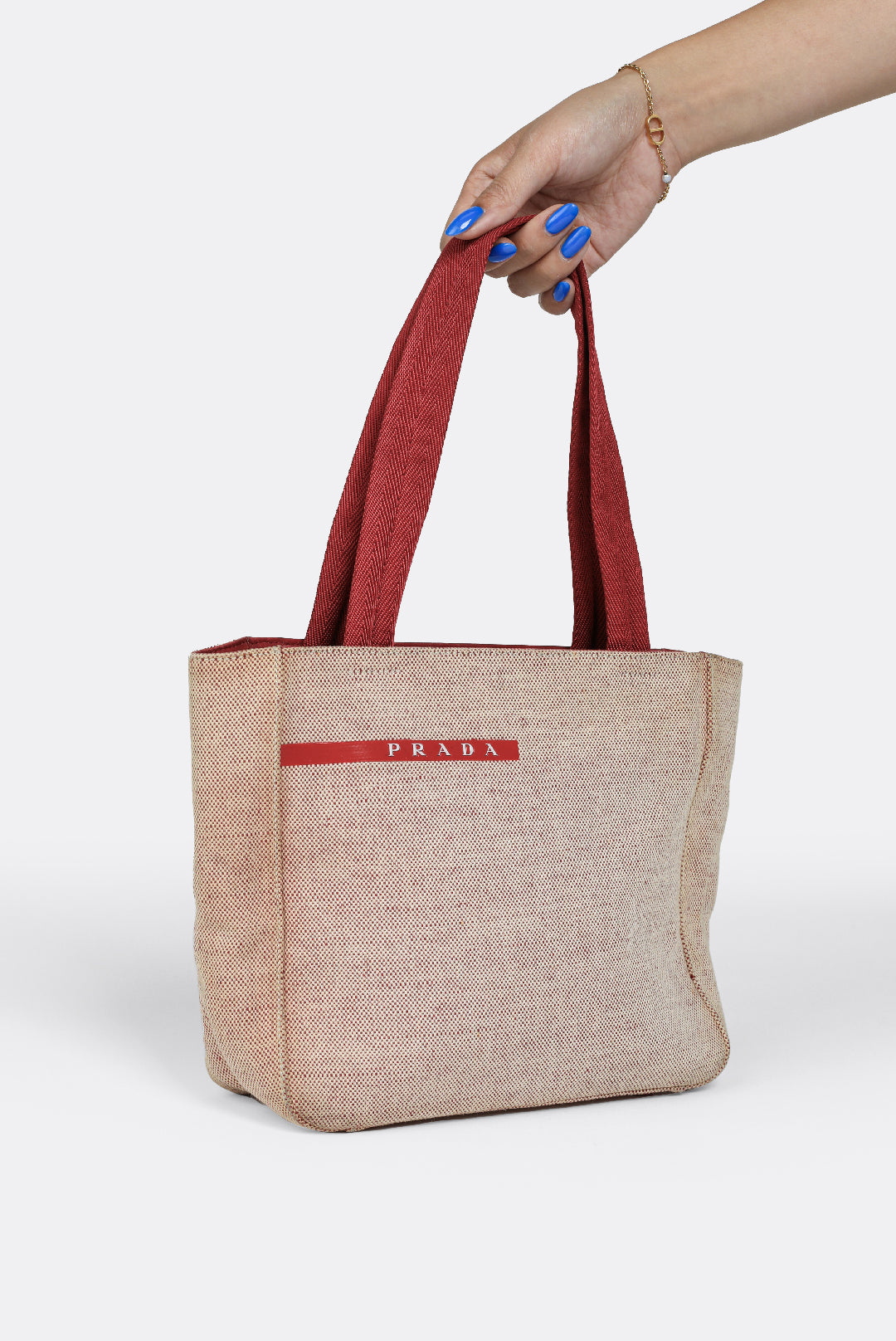 Vintage Prada Linen Tote Bag