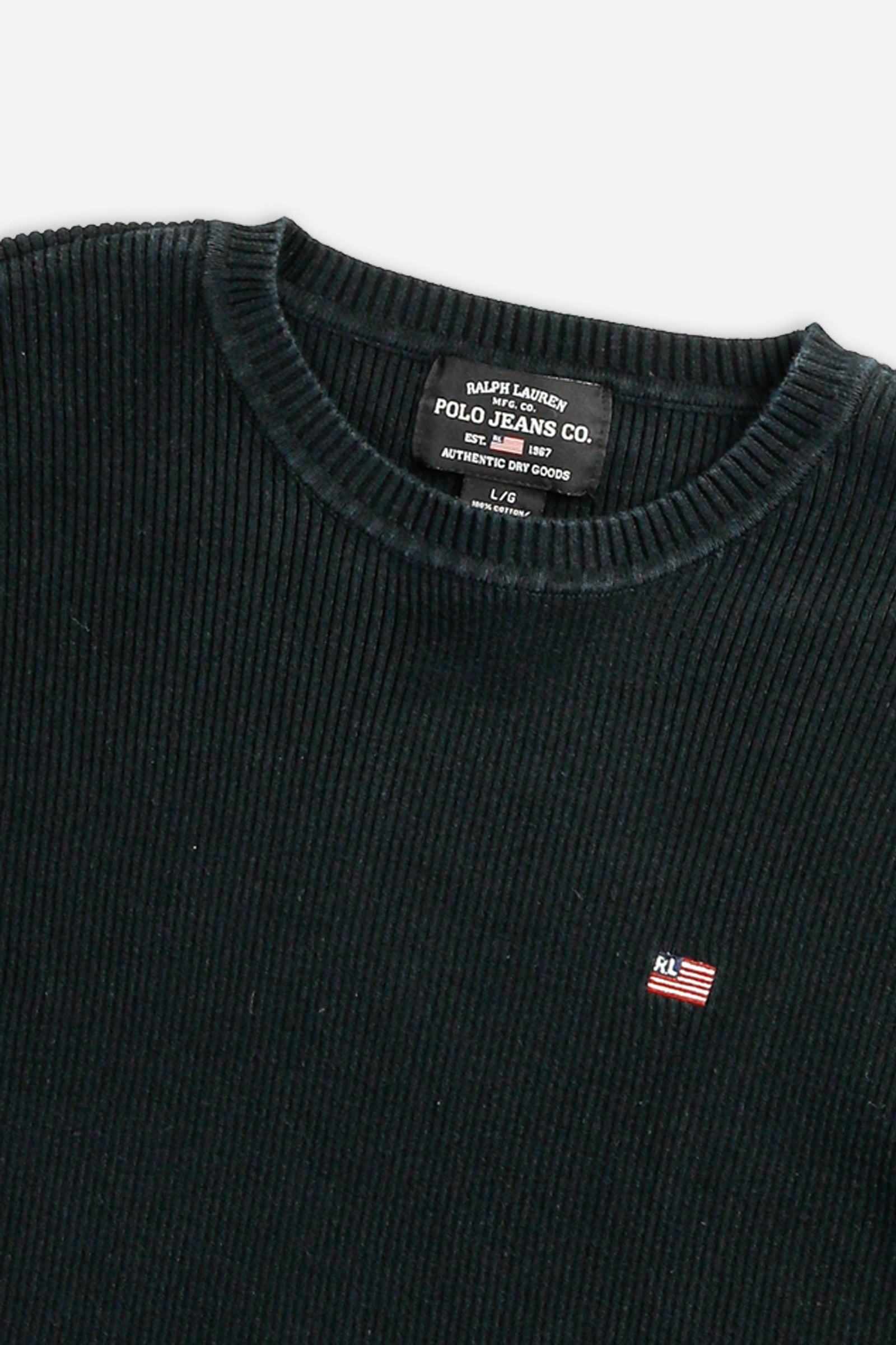 Vintage Rib Knit Sweater - L-SWEATERS-vendor-unknown-L-Frankie Collective Rare Vintage Streetwear Reworks