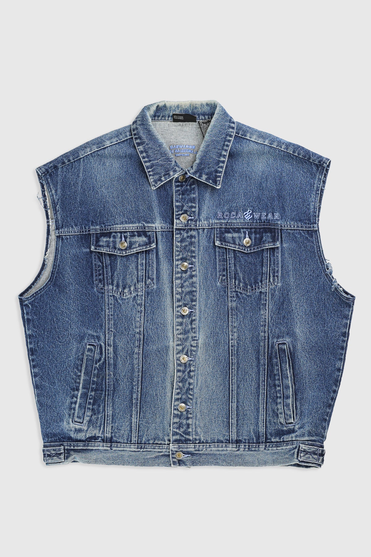 Vintage Rocawear Denim Vest - 2XL-JACKETS-rocawear-Frankie Collective Rare Vintage Streetwear Reworks