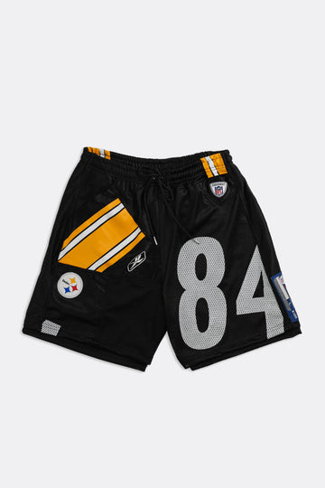 Unisex Rework Steelers NFL Jersey Shorts - Women-L, Men-M