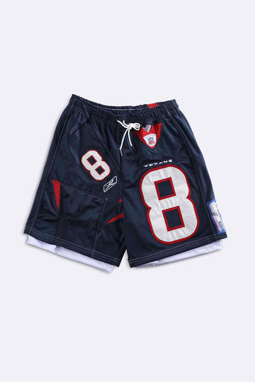 Rework Unisex Texans NFL Jersey Shorts - Women-S, Men-XS